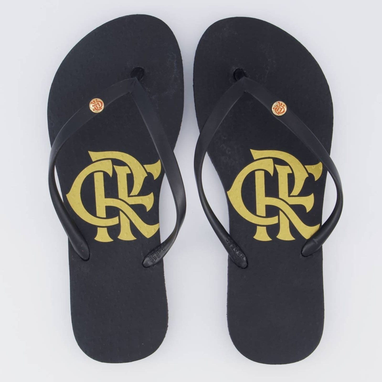 Chinelo Flamengo Basic Escudo Feminino e Dourado