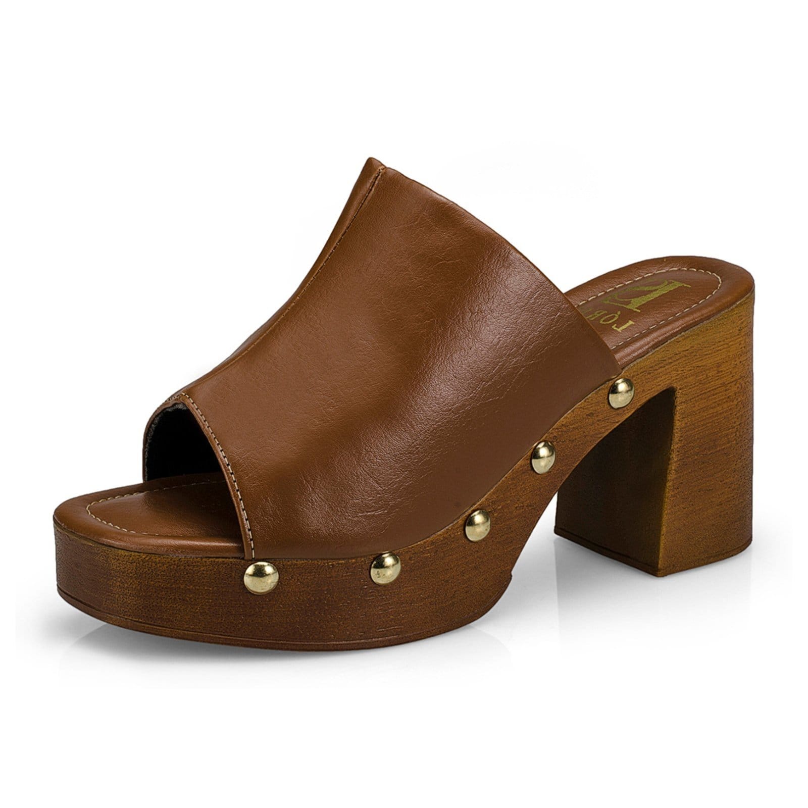 Tamanco Feminino Sandália Salto Alto Grosso Bloco Madeira 7011