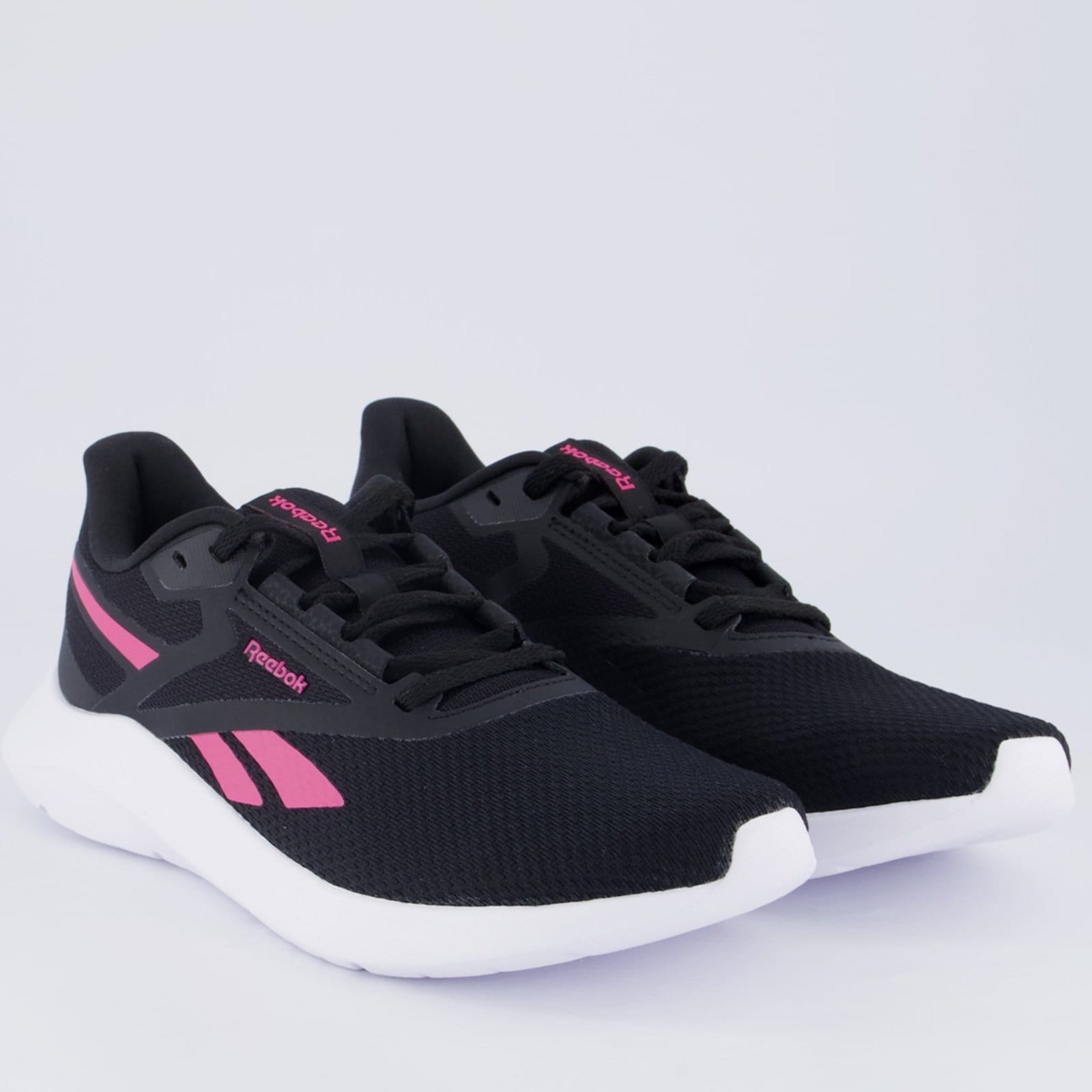 Vista 2 Tênis Reebok Prime Lite Feminino Preto e Rosa Reebok preto rosa