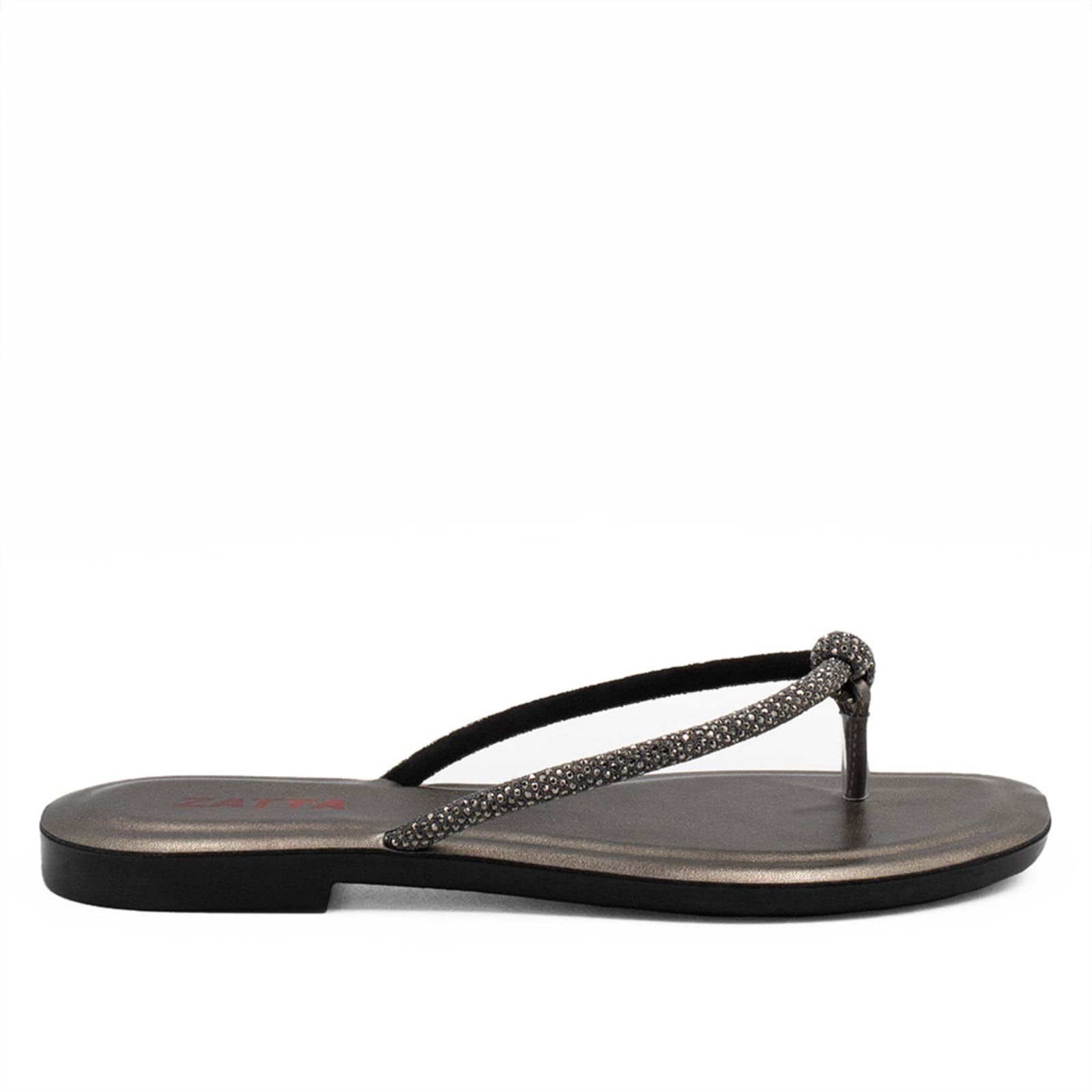 Vista principal Rasteira Zatta Nó Brilho Francis Chumbo ZATTA cinza