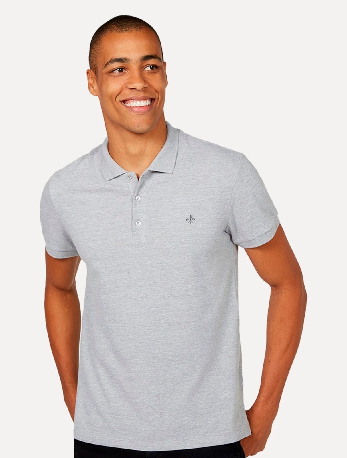 Polo Dudalina Masculina Essentials Extra Cotton Gray Icon Mescla