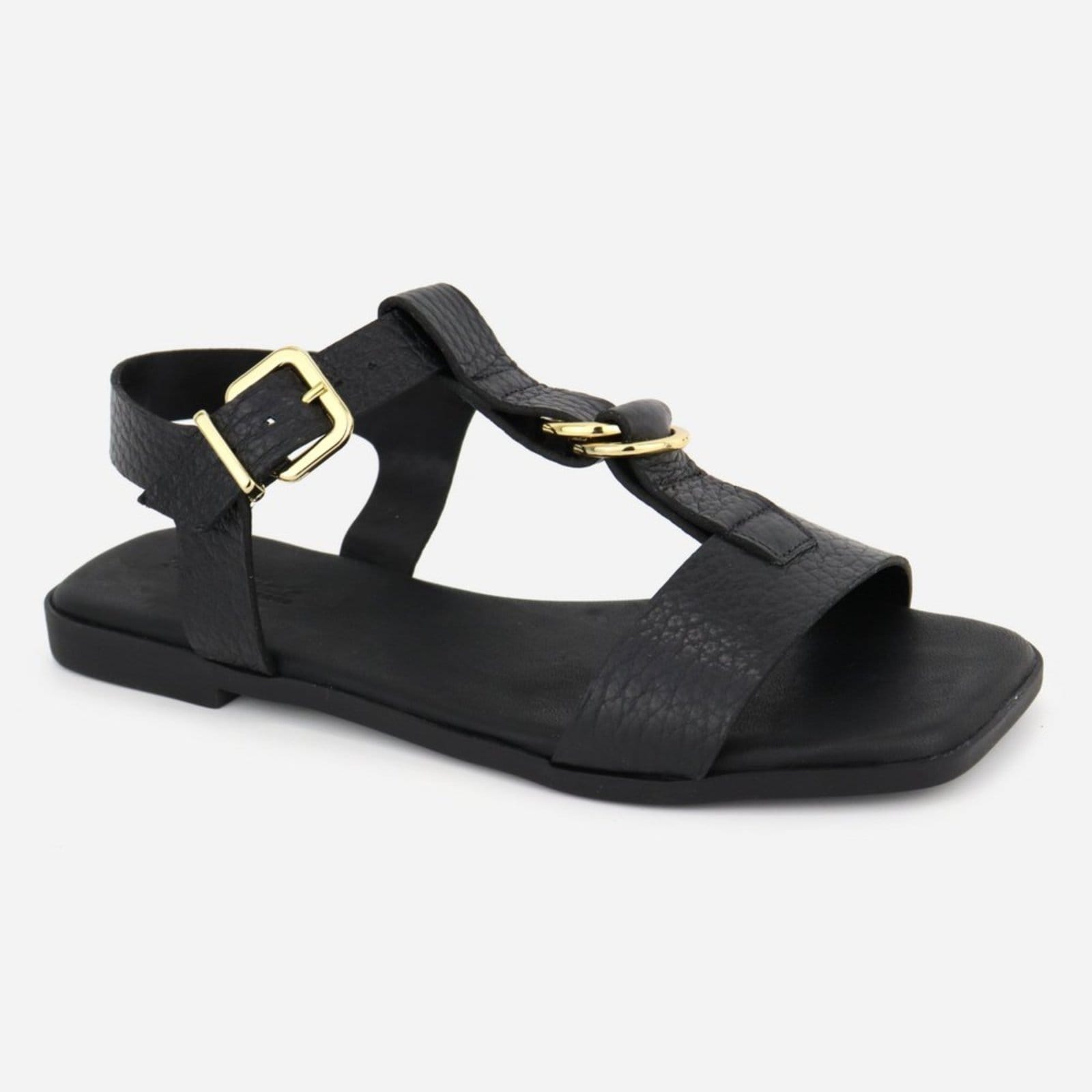 Sandália Rasteira Couro Maria Paula Casual Luxo