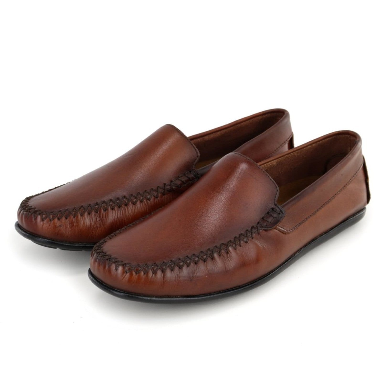 Sapato Mocassim em Couro Masculino Conhaque