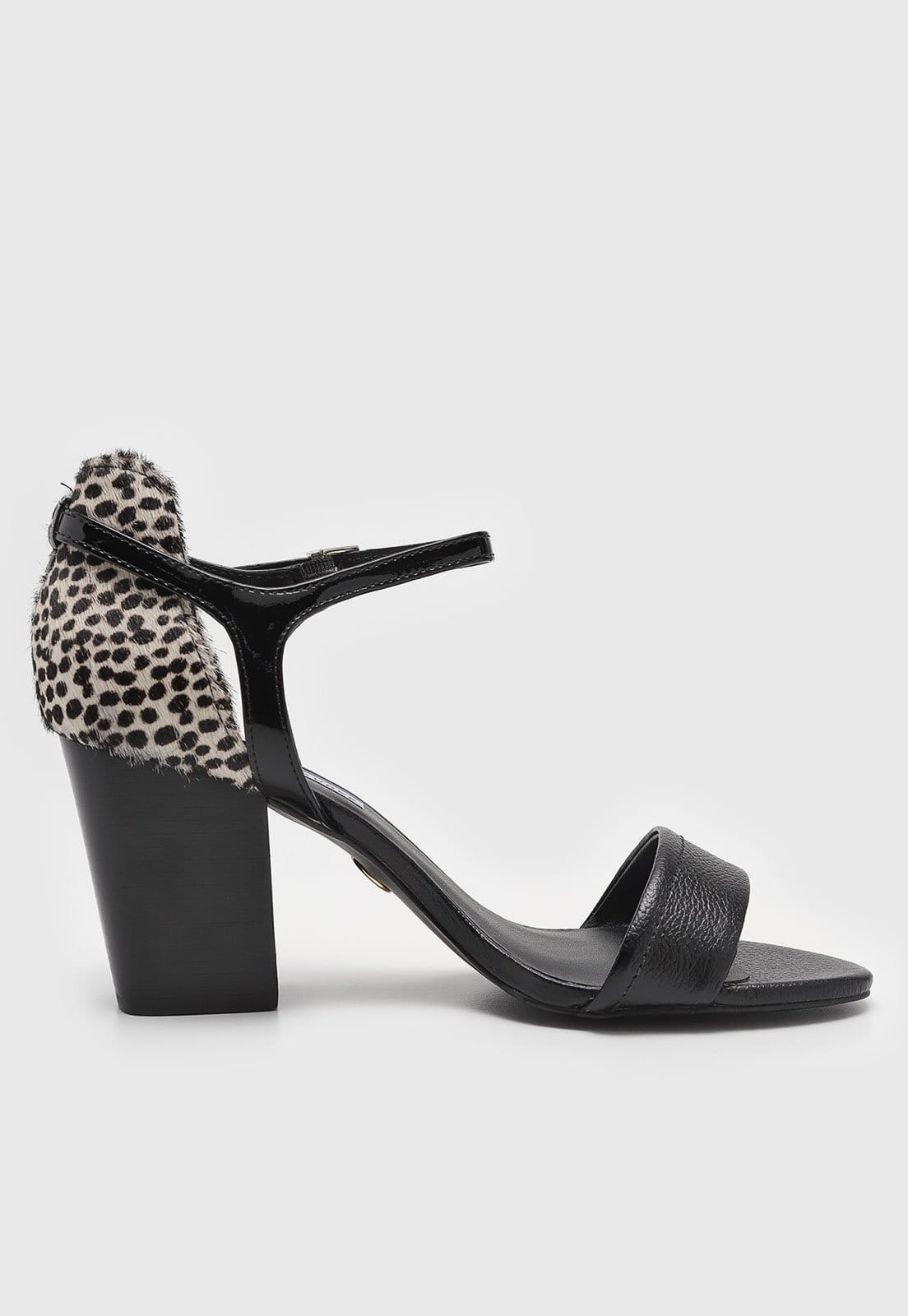 Vista 2 Sandália Jorge Bischoff Recorte Animal Print Preta Jorge Bischoff preto