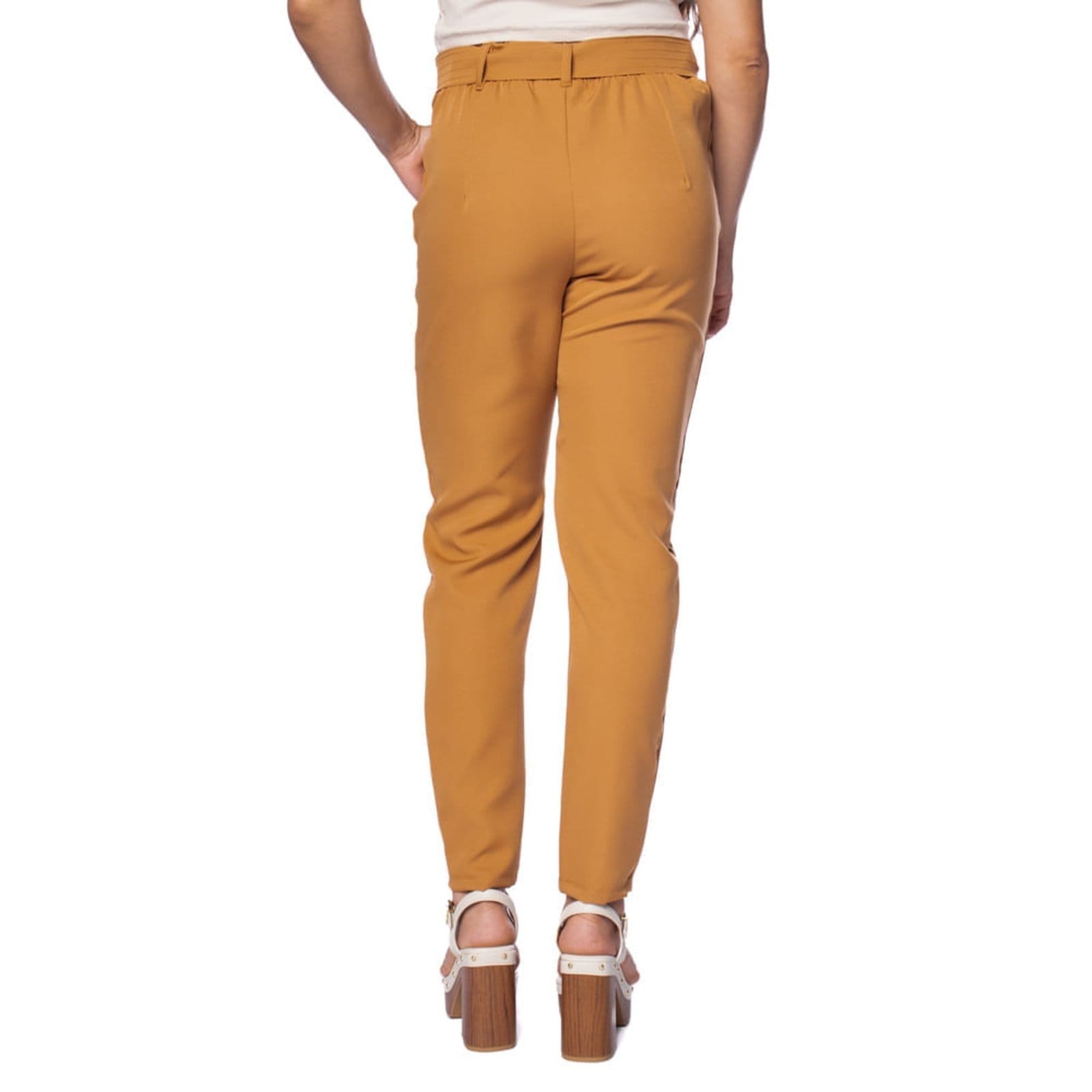 Vista 2 Calça Feminina Olho Fatal Alfaiataria Cintura Alta Caramelo Olho Fatal marrom