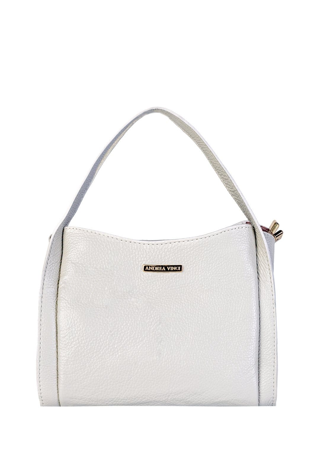 Vista principal Bolsa Andrea Vinci De Mão Em Couro Liso Helena - Marfim Andrea Vinci azul
