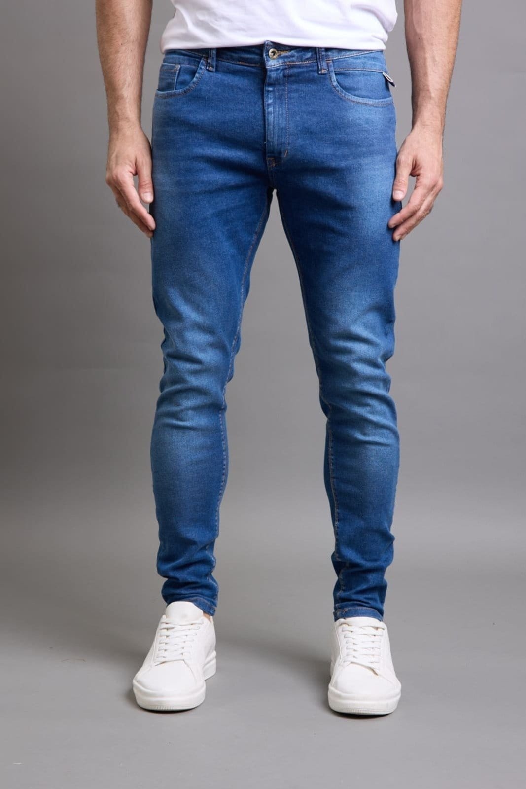 Vista principal Calça Jeans Masculina Skinny Lavagem Media Dialogo Jeans DIALOGO azul
