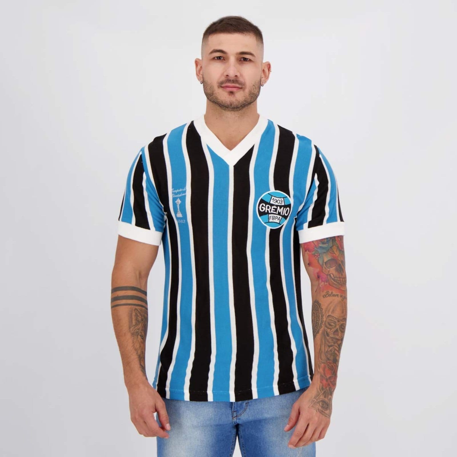 Vista principal Camisa Grêmio Retrô 1983 N° 7 Oldoni azul