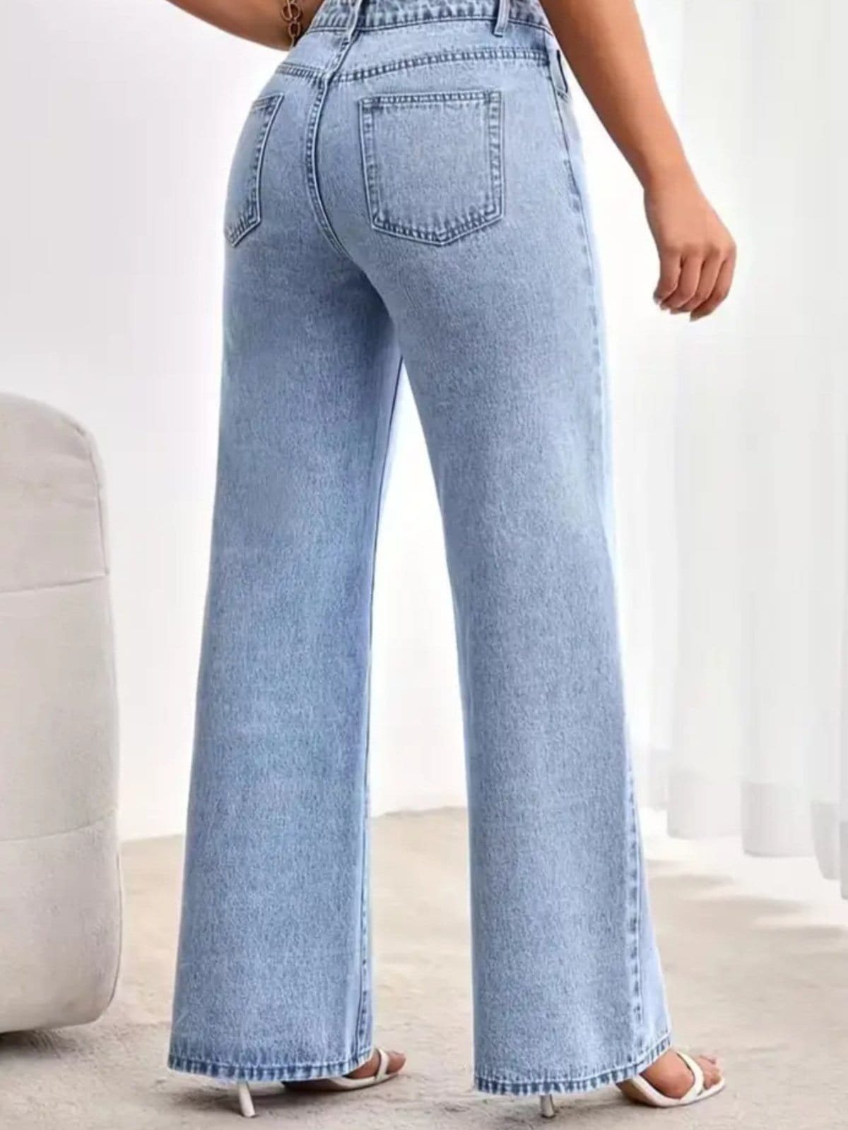 Vista 2 Calça Wide Leg Clara Alpha Estilo Street e Caimento Impecável Alpha Street Wear azul