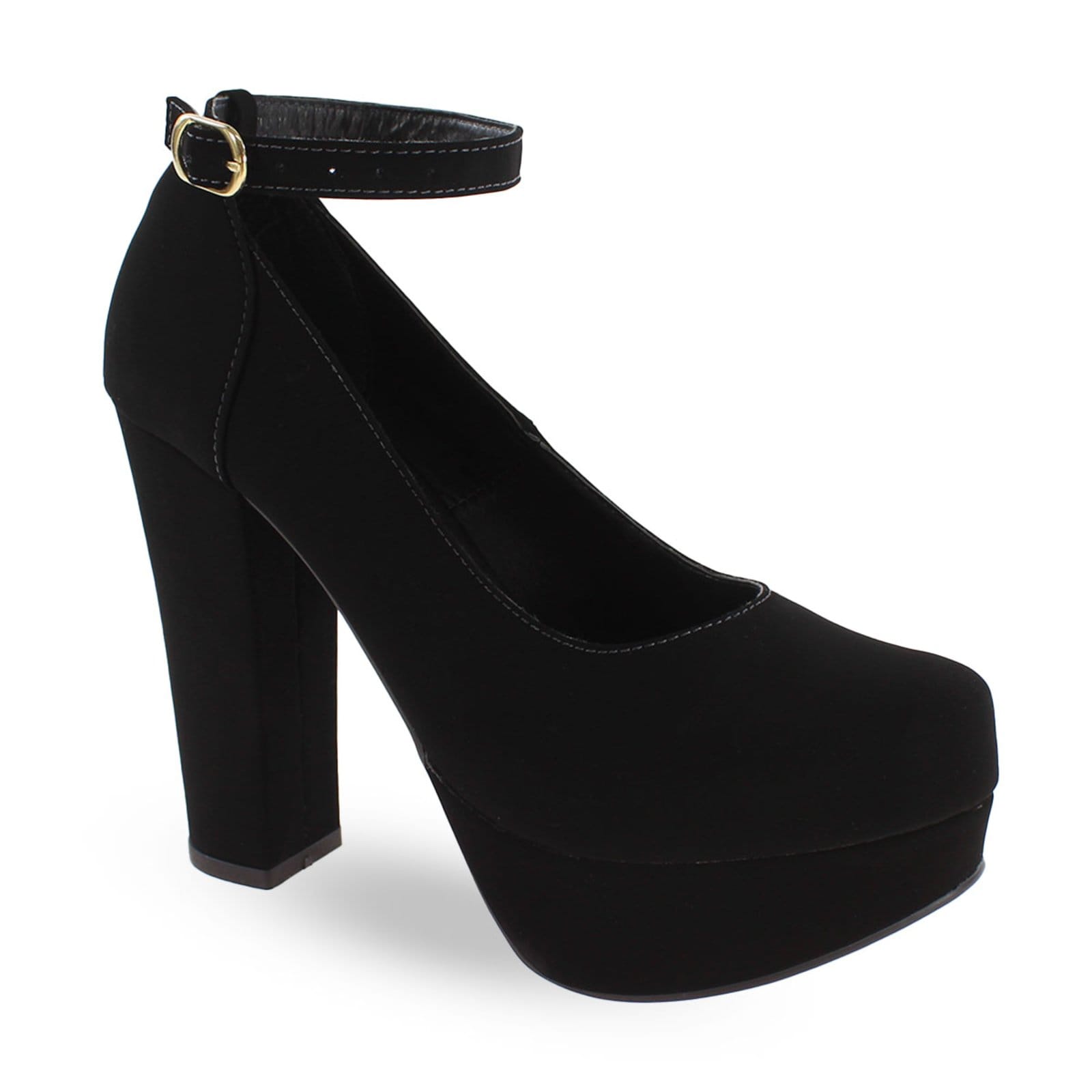 Vista 2 Sapato Boneca Modarpe Meia Pata Salto Grosso M22 Modarpe preto