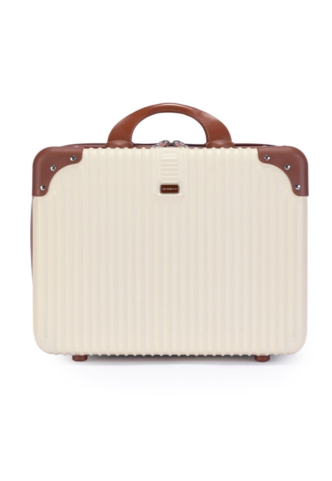 Vista principal Frasqueira De Bordo Mão Rígida Em Fibra Abs Espaçosa Rígida Viagem Reforçada Centurion bege