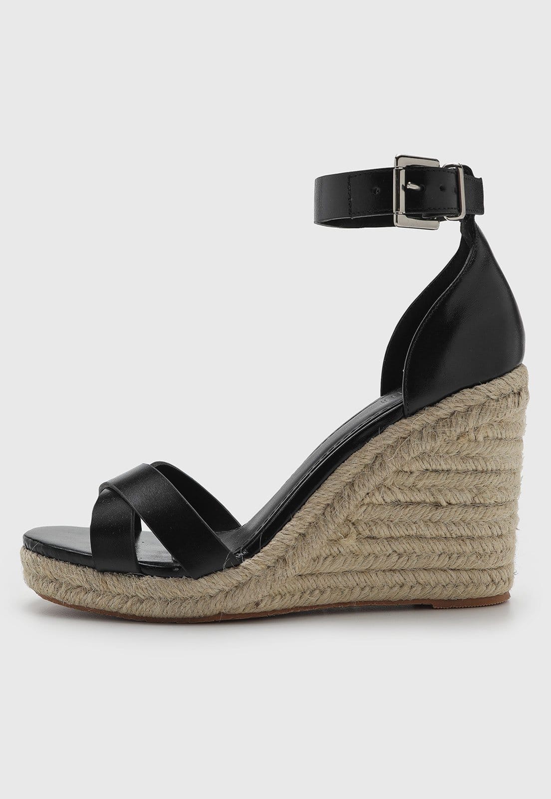 Vista principal Sandália Feminina Santa Lolla Salto Anabela Preta Santa Lolla preto