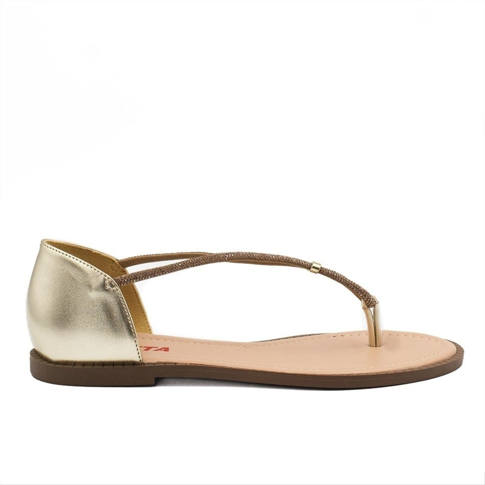 Rasteira Fechada Zatta Brilho Lady Dourada