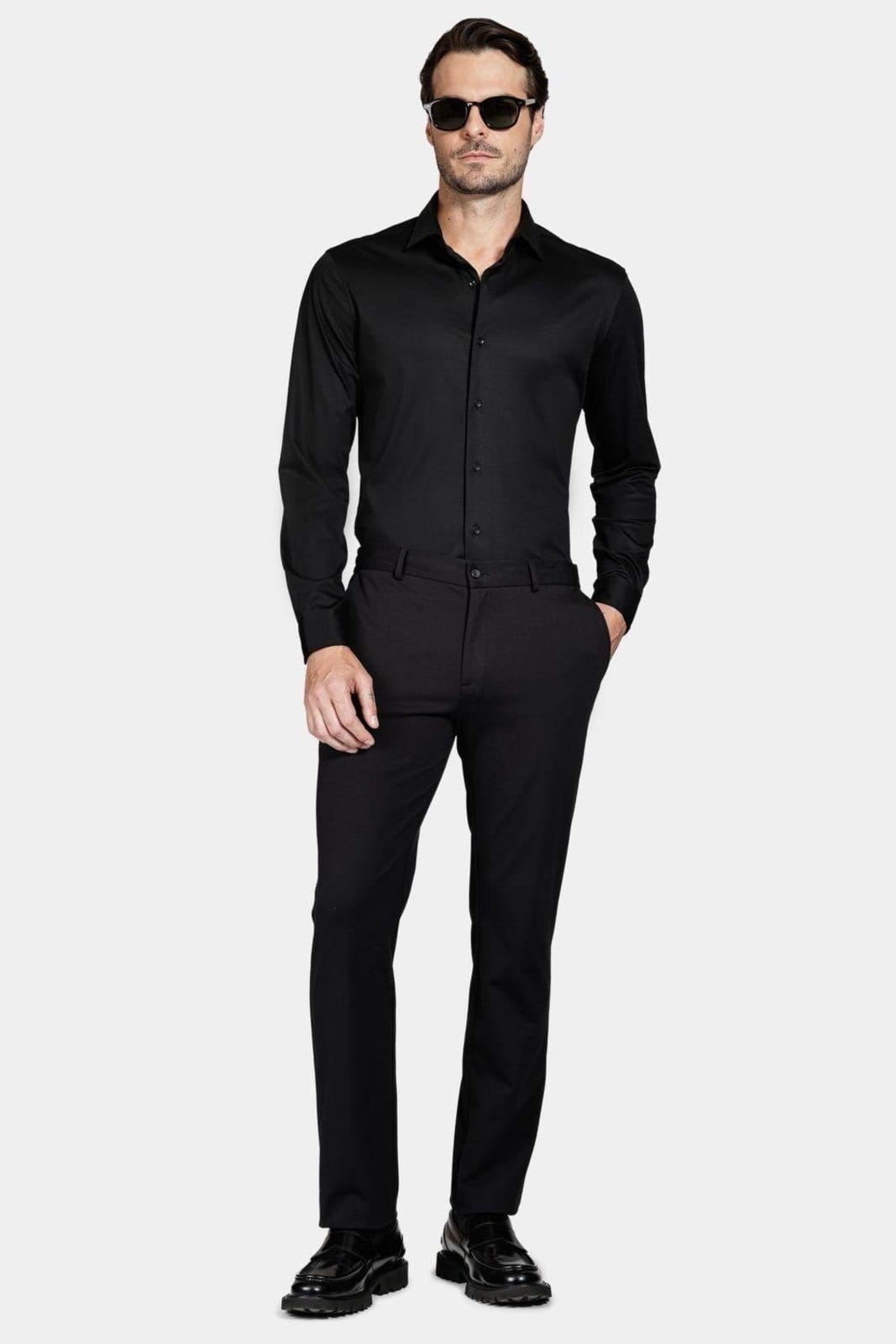 Vista 2 Camisa Aramis Manga Longa Slim Algodão Modal e Seda Aramis preto