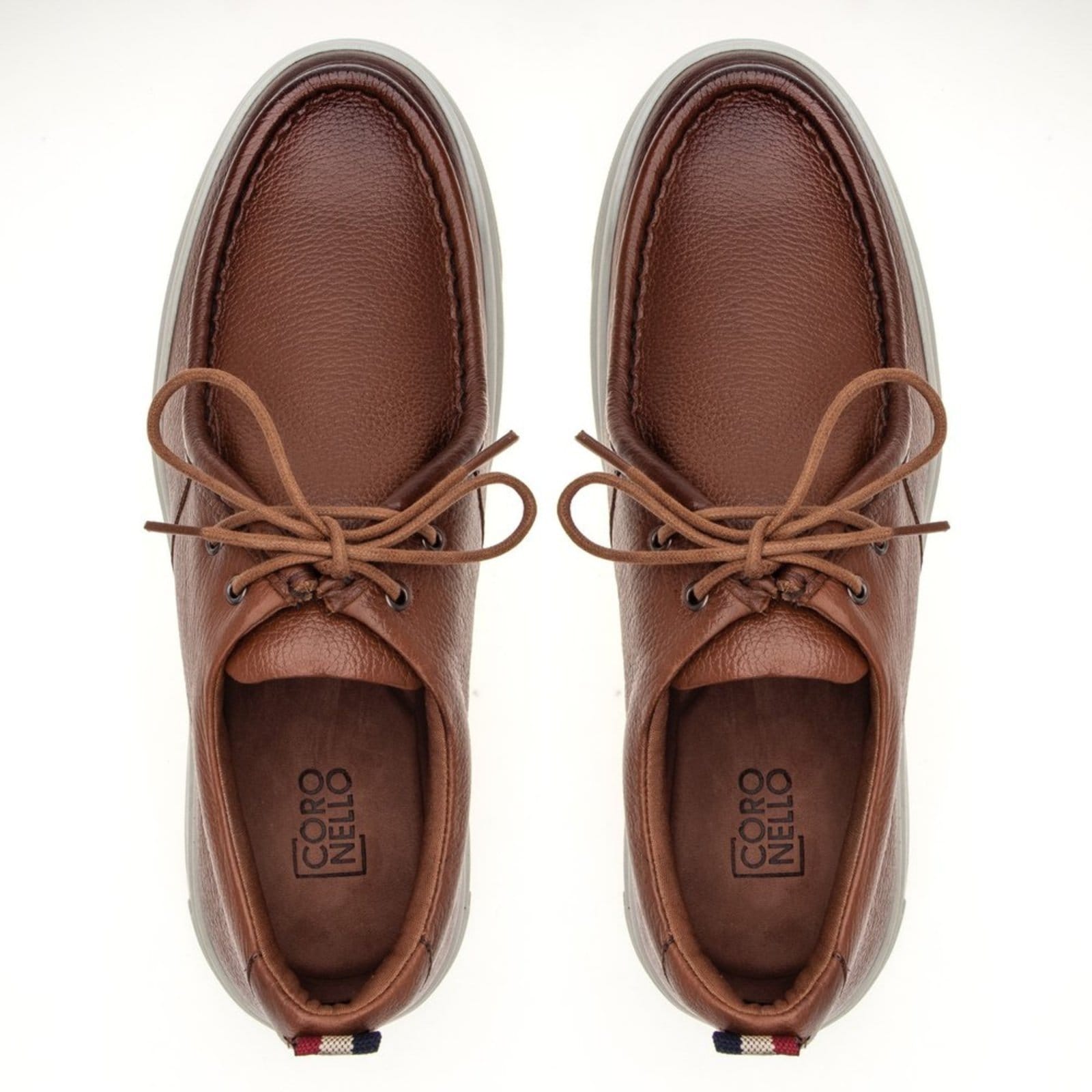 Vista 2 Mocassim Coronello Cacareco Fermi Couro Whisky Coronello café/caramelo/castanho/cáqui/marrom