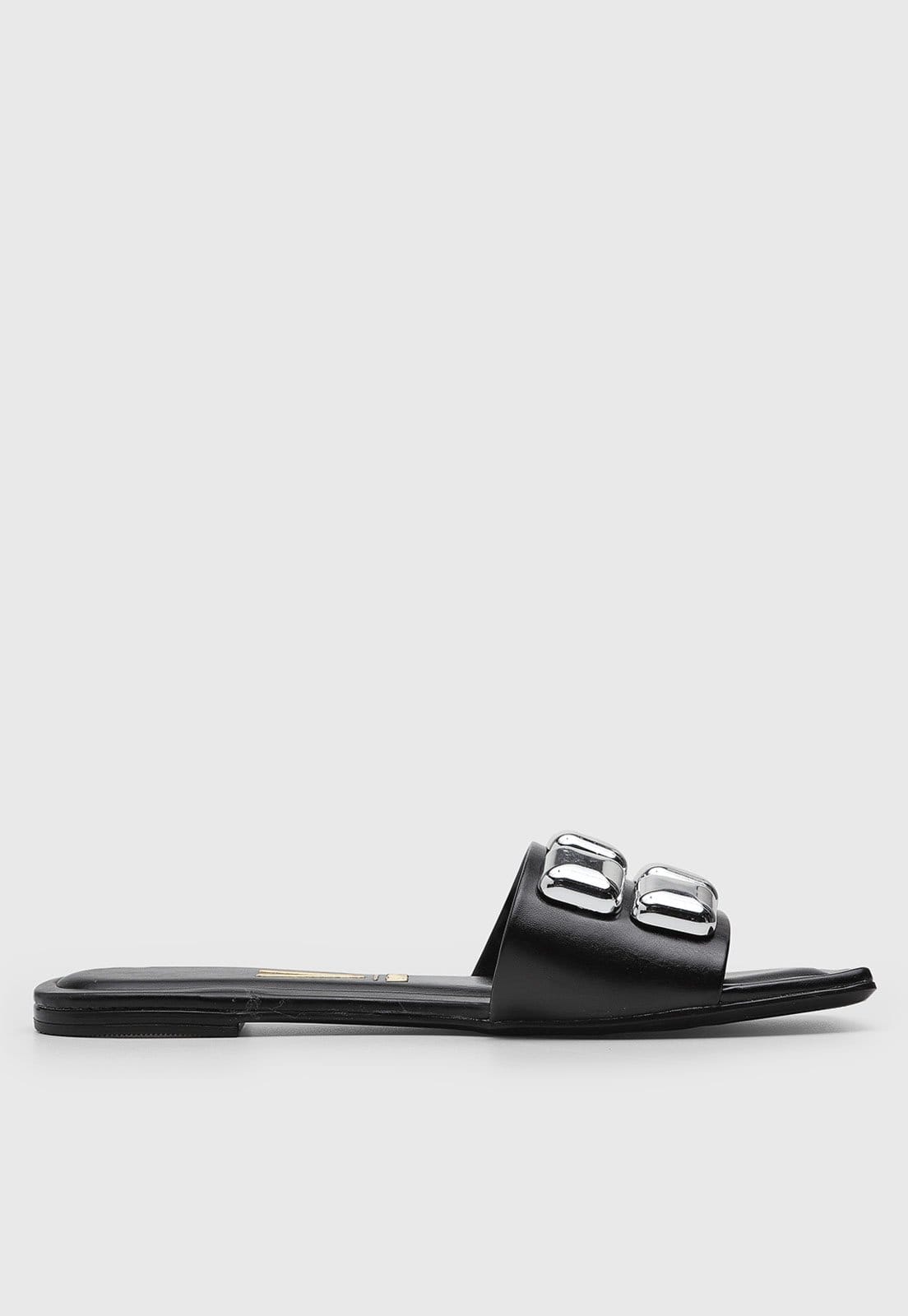 Vista 2 Rasteira Feminina Vizzano Fivelas Preta VIZZANO preto