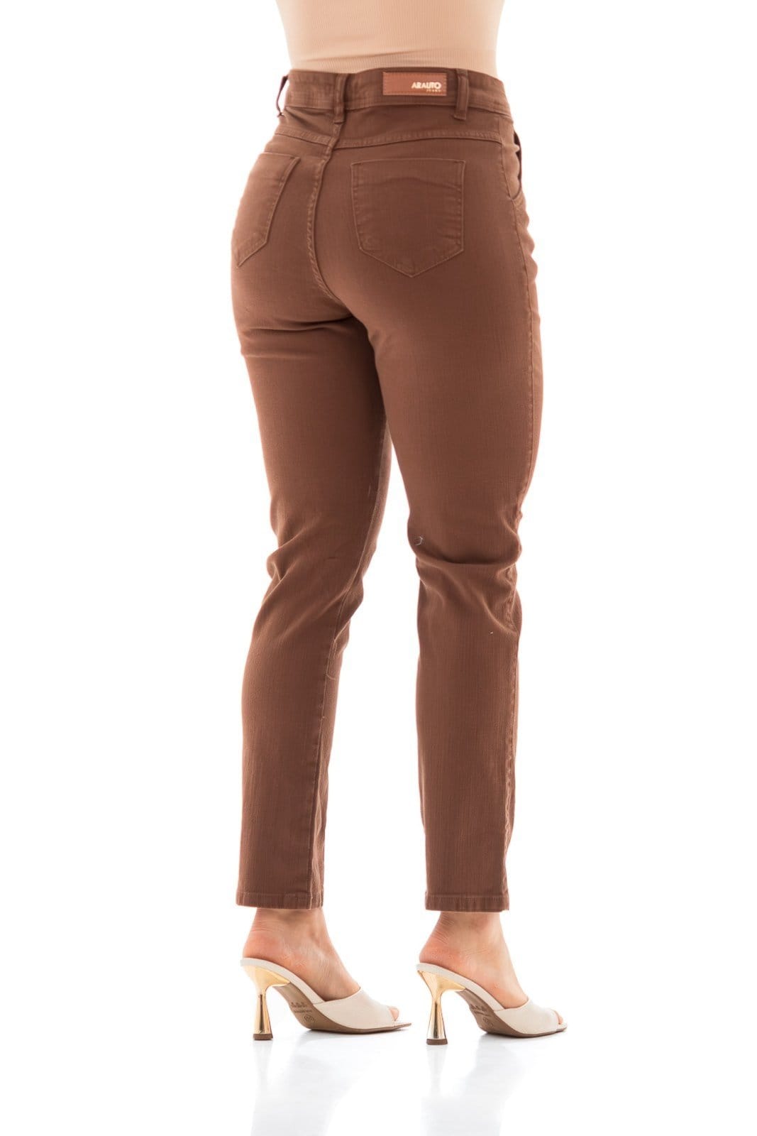 Vista 2 Calça Collor Feminina Arauto Slouchy ARAUTO JEANS jeans/marrom