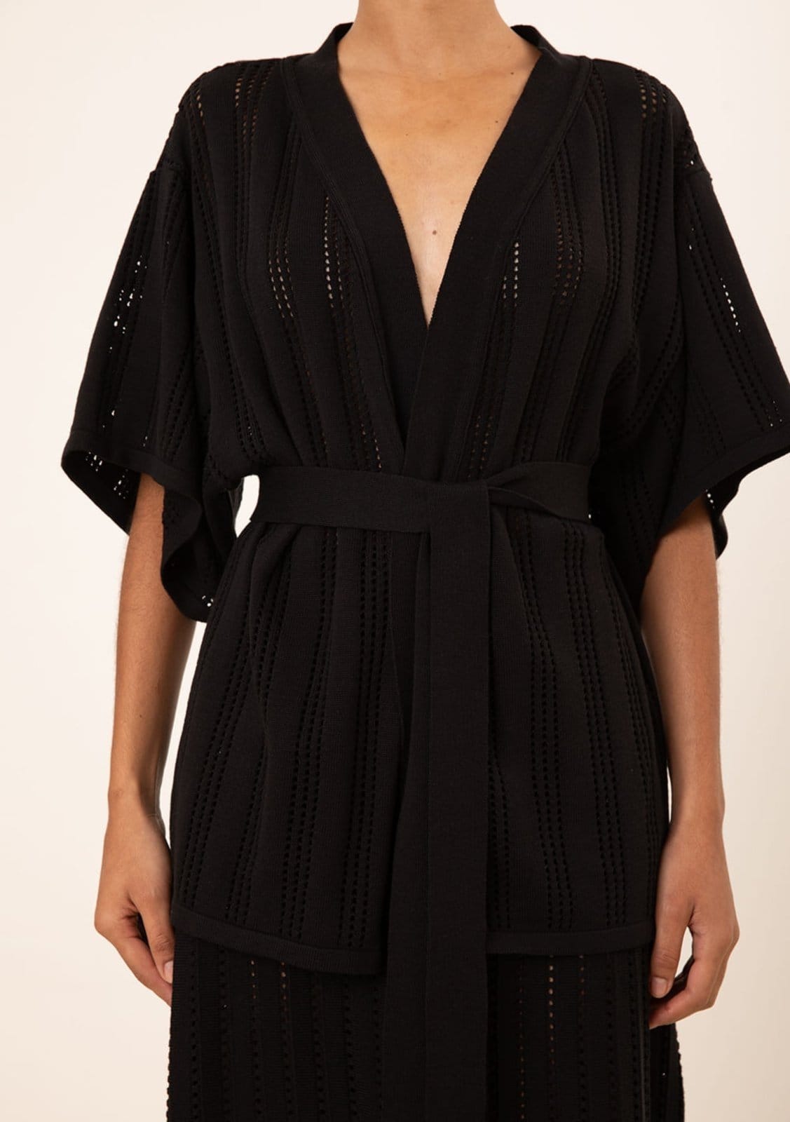 Vista 2 Cardigan Maria Valentina Tricot Básico Maria Valentina preto