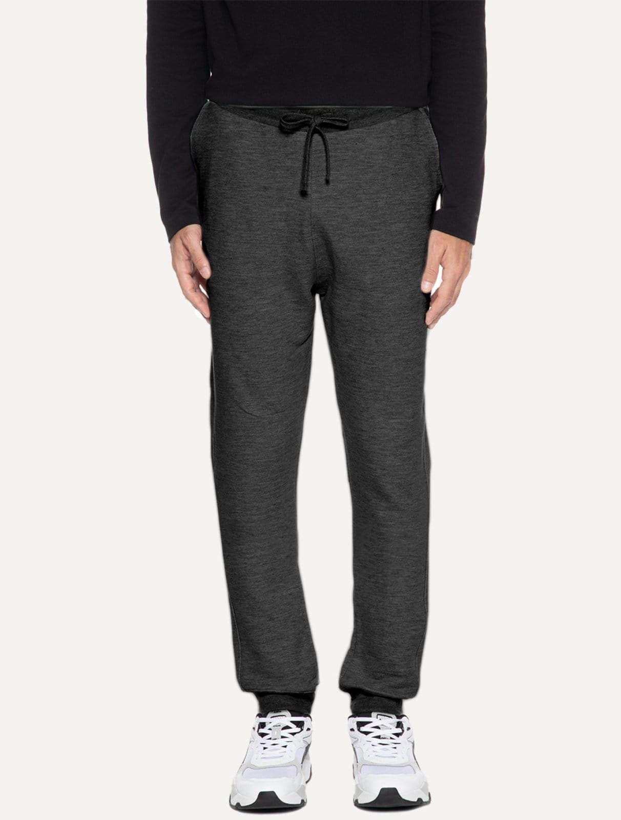 Vista 2 Calça Calvin Klein Jeans Masculina Moletom Side New Logo Mescla Calvin Klein grafite