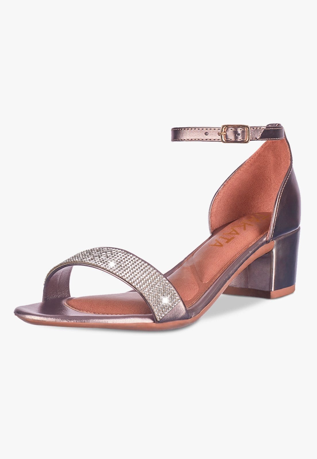 Sandália Feminina Salto Quadrado Grosso Bloco Baixo Verniz Strass brilho Confortável elegante Festa Pratavelho