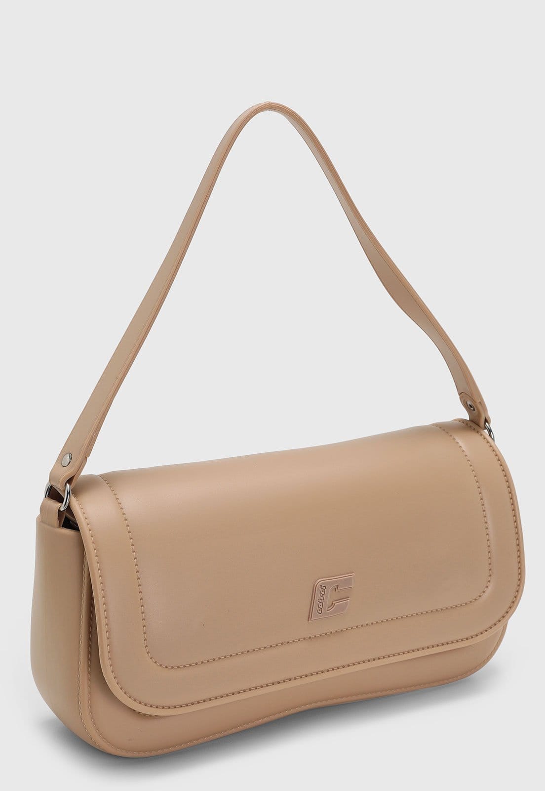 Vista 2 Bolsa Feminina Colcci Média Logo em Relevo Colcci bege