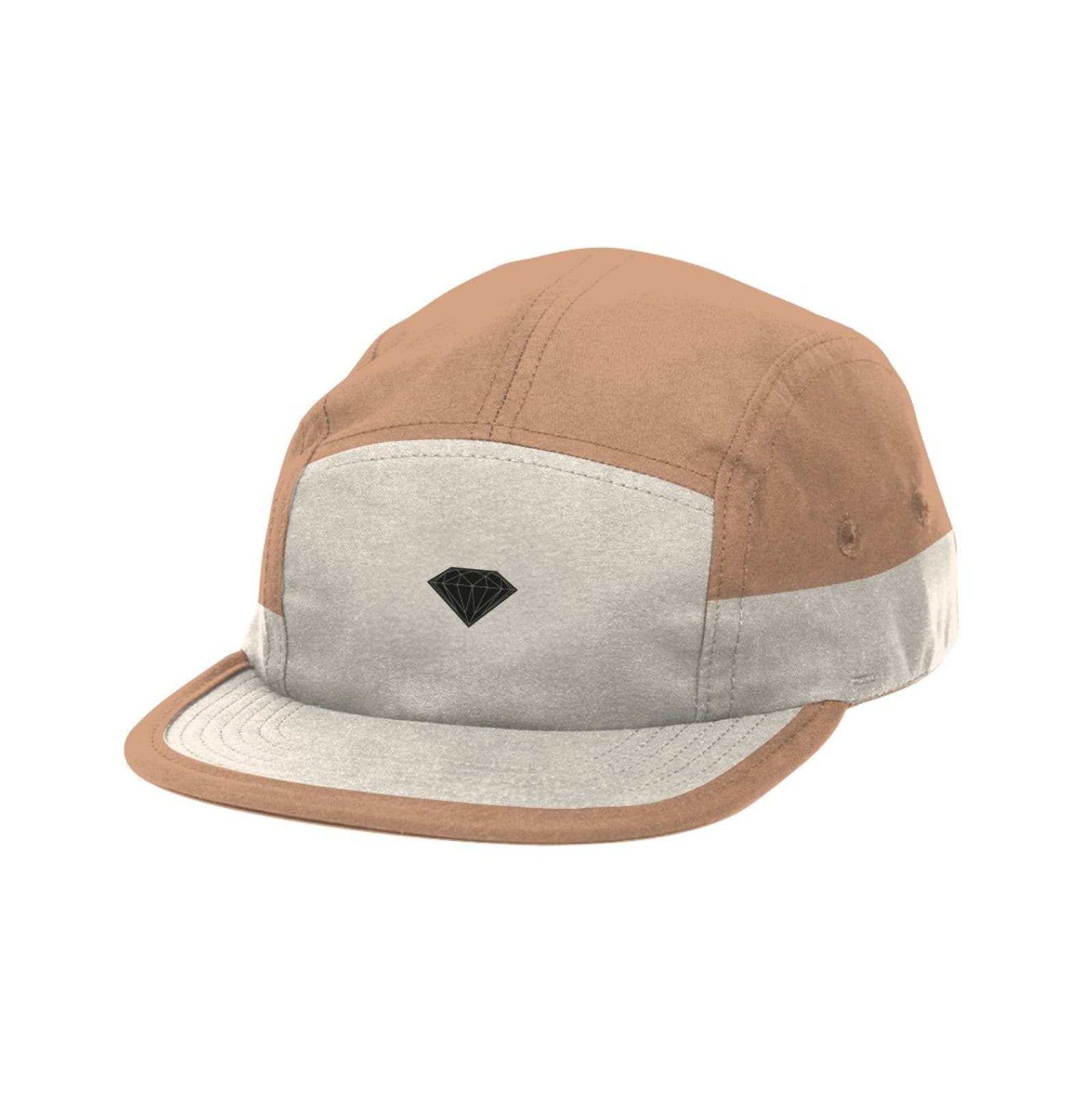 Boné Diamond Brilliant Rubber Applique 5 Panel Camper - KHAKI
