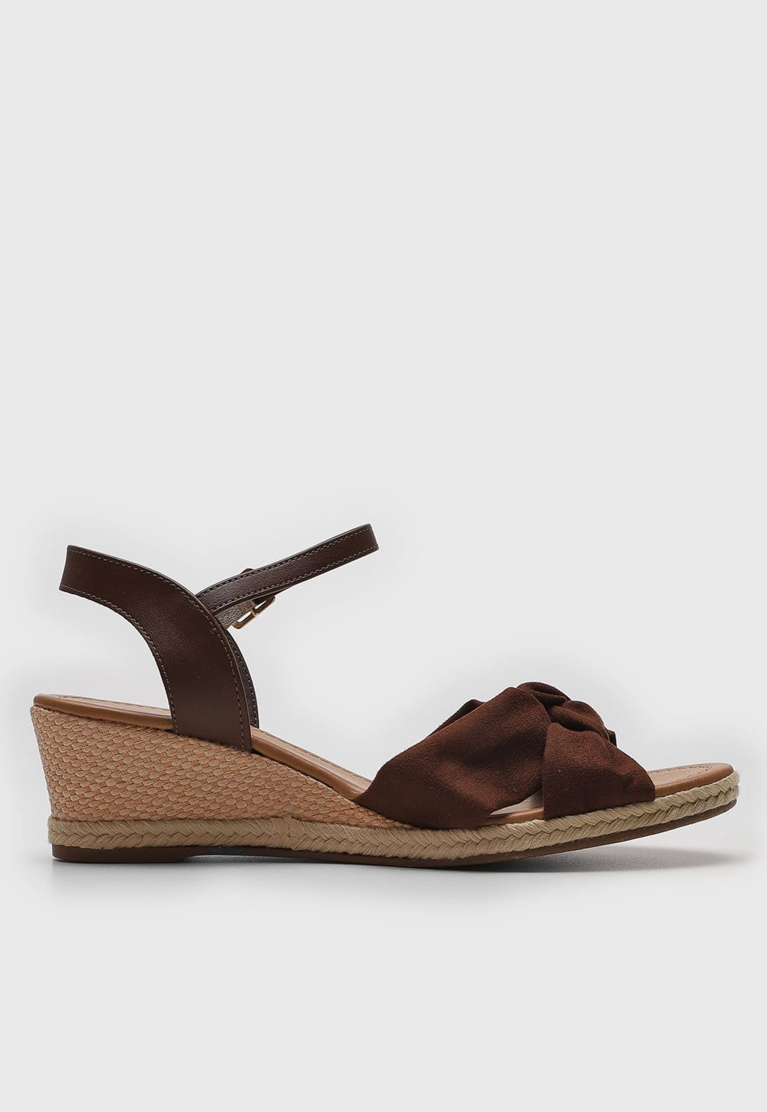 Vista 2 Sandália Anabela Feminina cê Tira em Nó BEBECÊ marrom