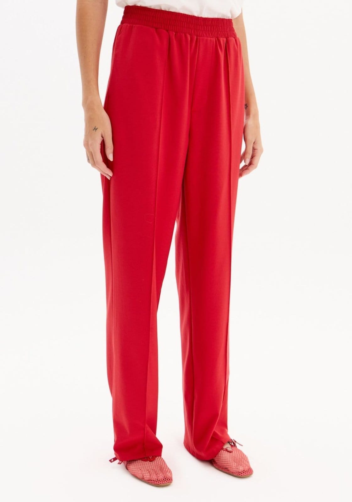 Calça Reta De Cintura Alta Com Elástico No Cós - 2