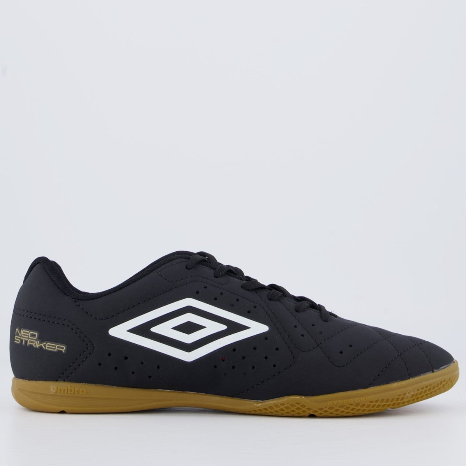 Vista principal Chuteira Umbro Neo Striker Futsal Preta e Marrom Umbro preto