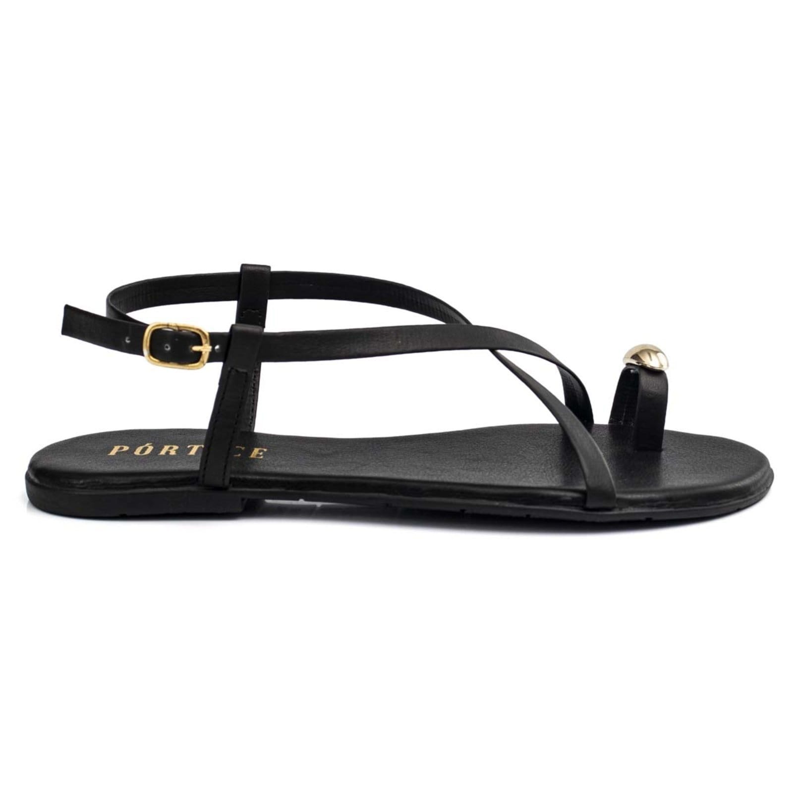 Sandália Feminina Rasteirinha Flat Flatform Rasteira Enfeite Anel Dedo Metal