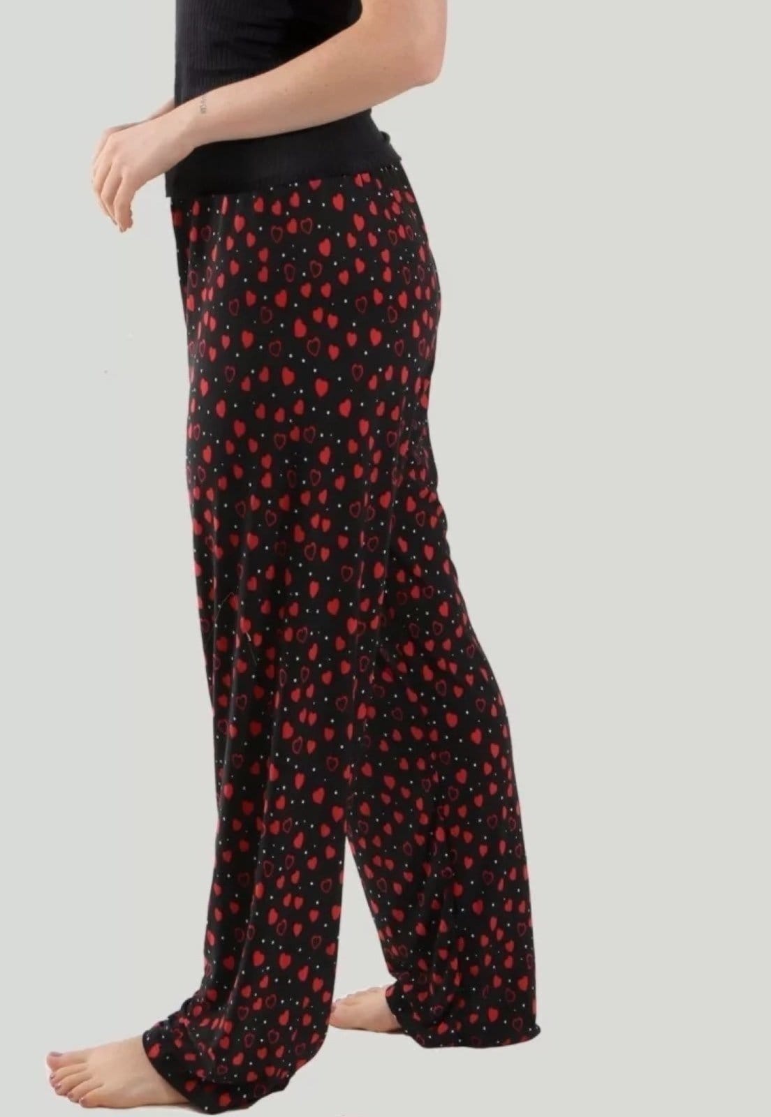 Vista 2 Kit Com 02 Pijamas Manga Longa Inverno Liganete Calça Estampada Linha Noite preto