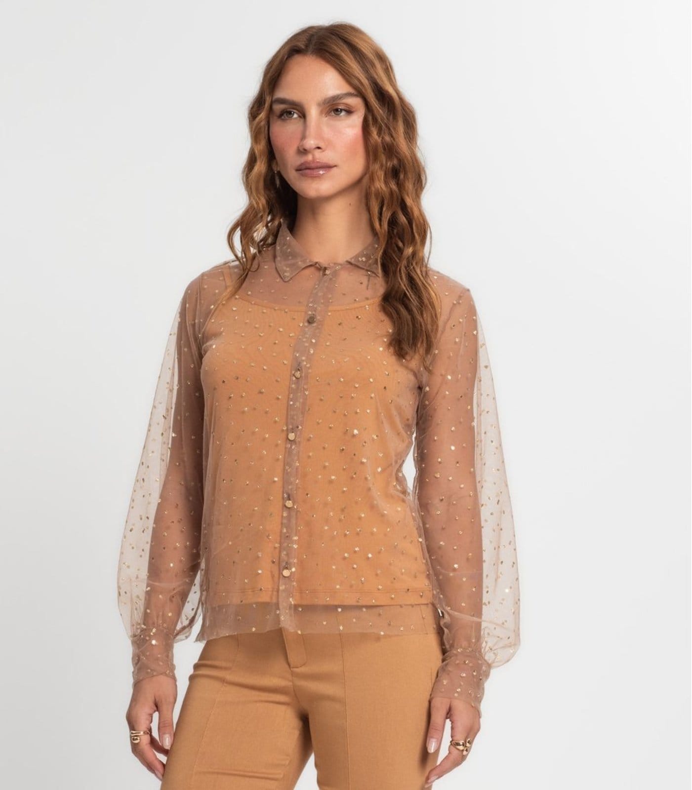 Vista 2 Camisa Manga Longa Com Blusa De Alça Endless Endless marrom