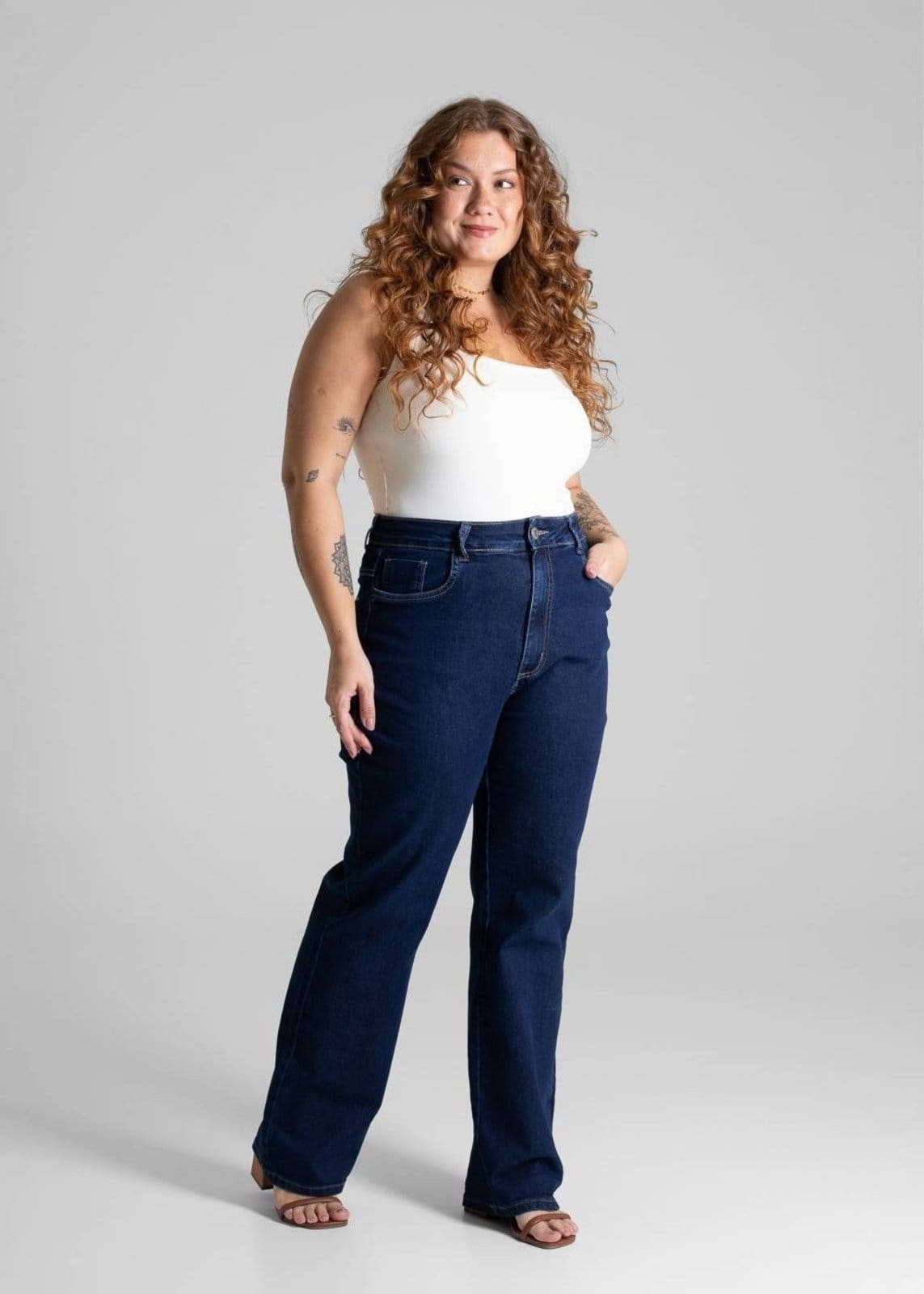 Vista 2 Calça Jeans Sawary Plus Size Petit - 280934 Sawary azul