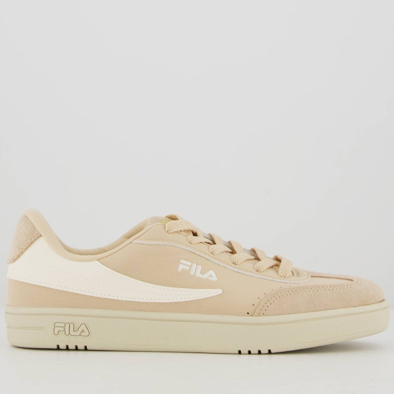 Vista principal Tênis Fila Court 80 Feminino e Dourado Fila bege