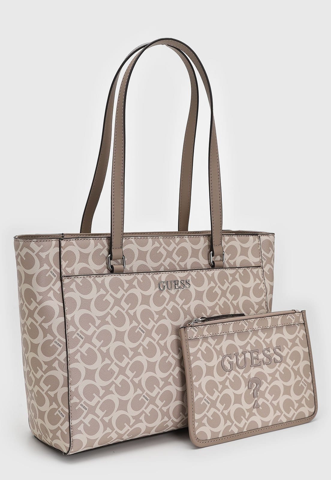 Vista 2 Bolsa Feminina Guess Grande Monograma Guess nude
