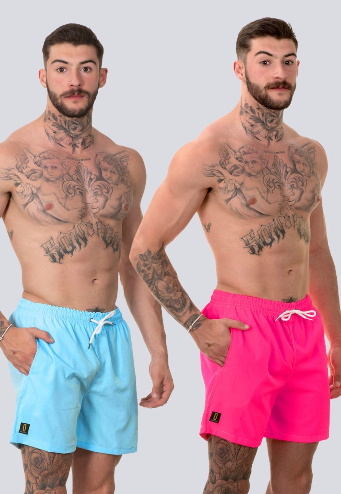 Kit 2 Short Masculino Bermuda Praia Verão Mauricinho Rf210 Rosa