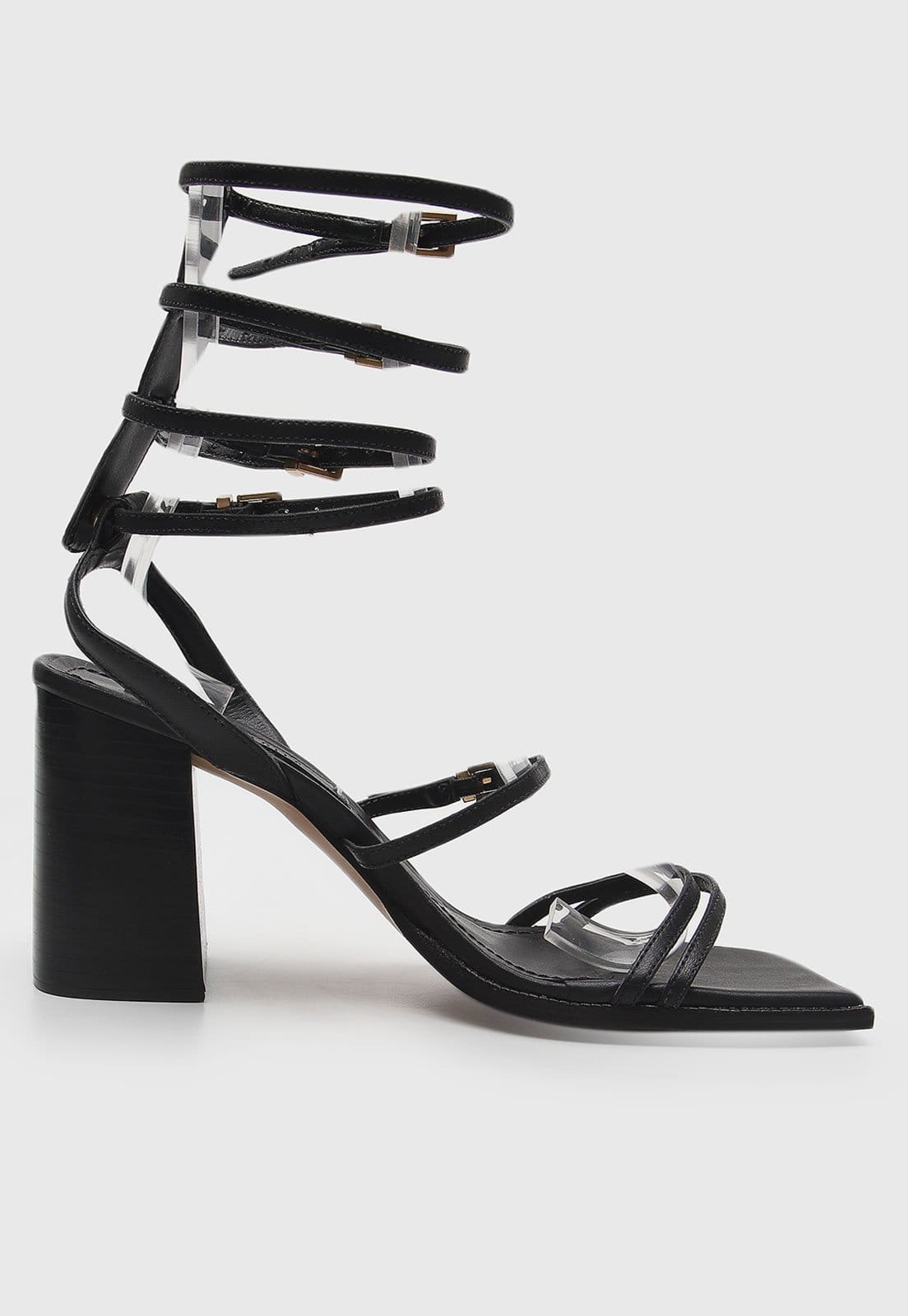 Vista 2 Sandália Gladiadora Santa Lolla Fivelas Preta Santa Lolla preto