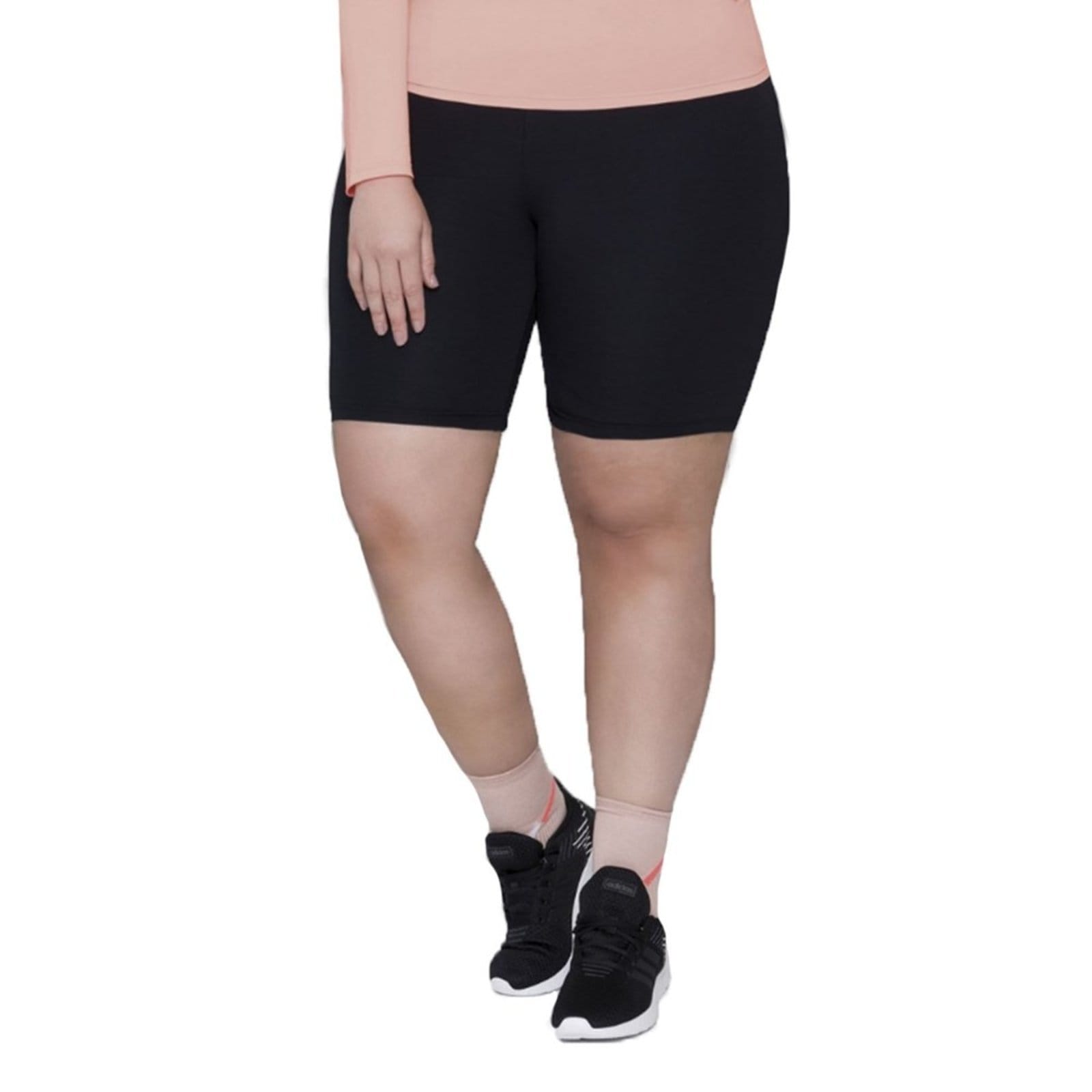 Vista principal Bermuda Selene Básica Fitness Plus Size Feminina SELENE preto