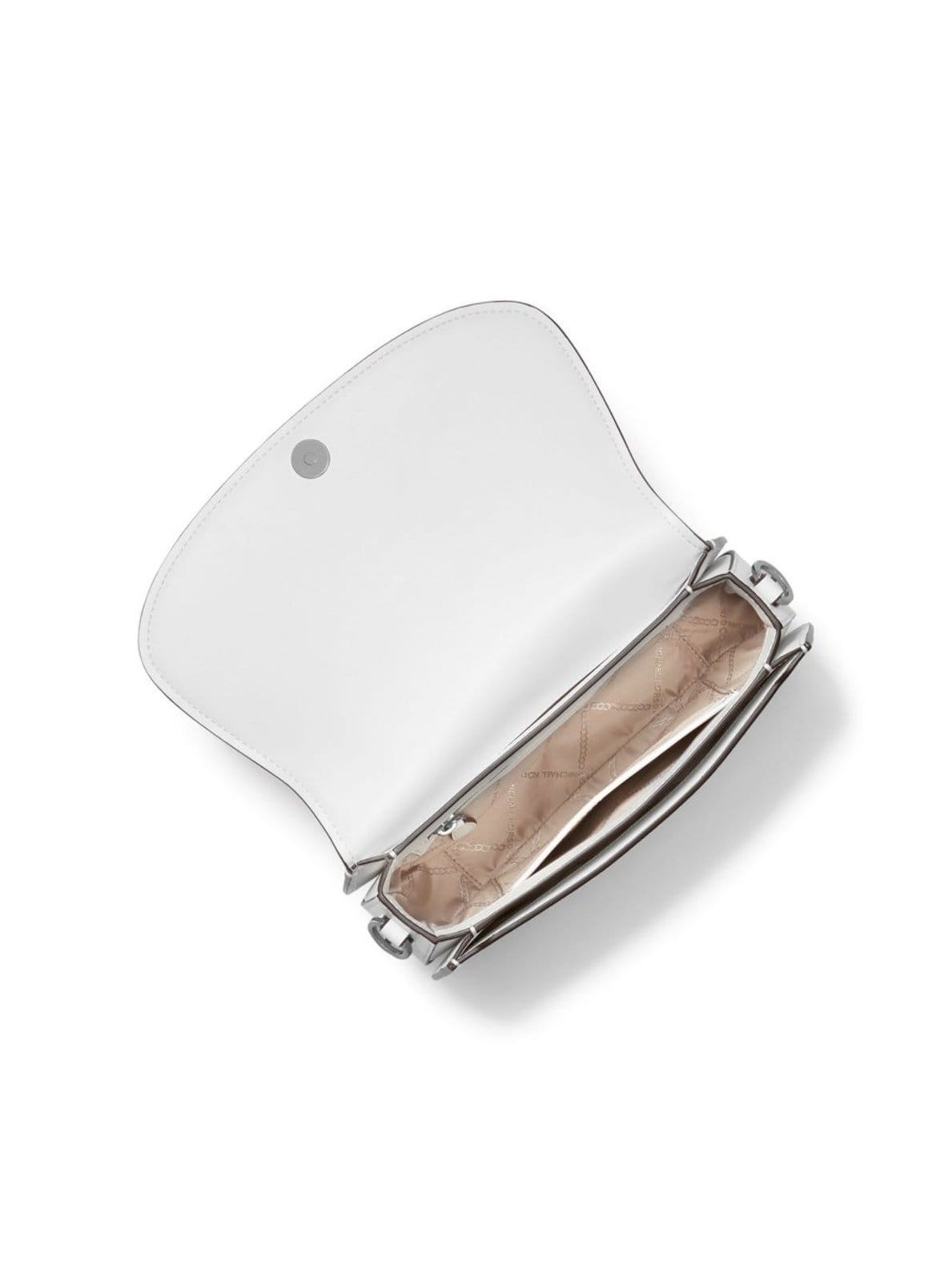 Vista 2 Bolsa Transversal Mila Média De Couro 30S3simm8l085 Michael Kors branco