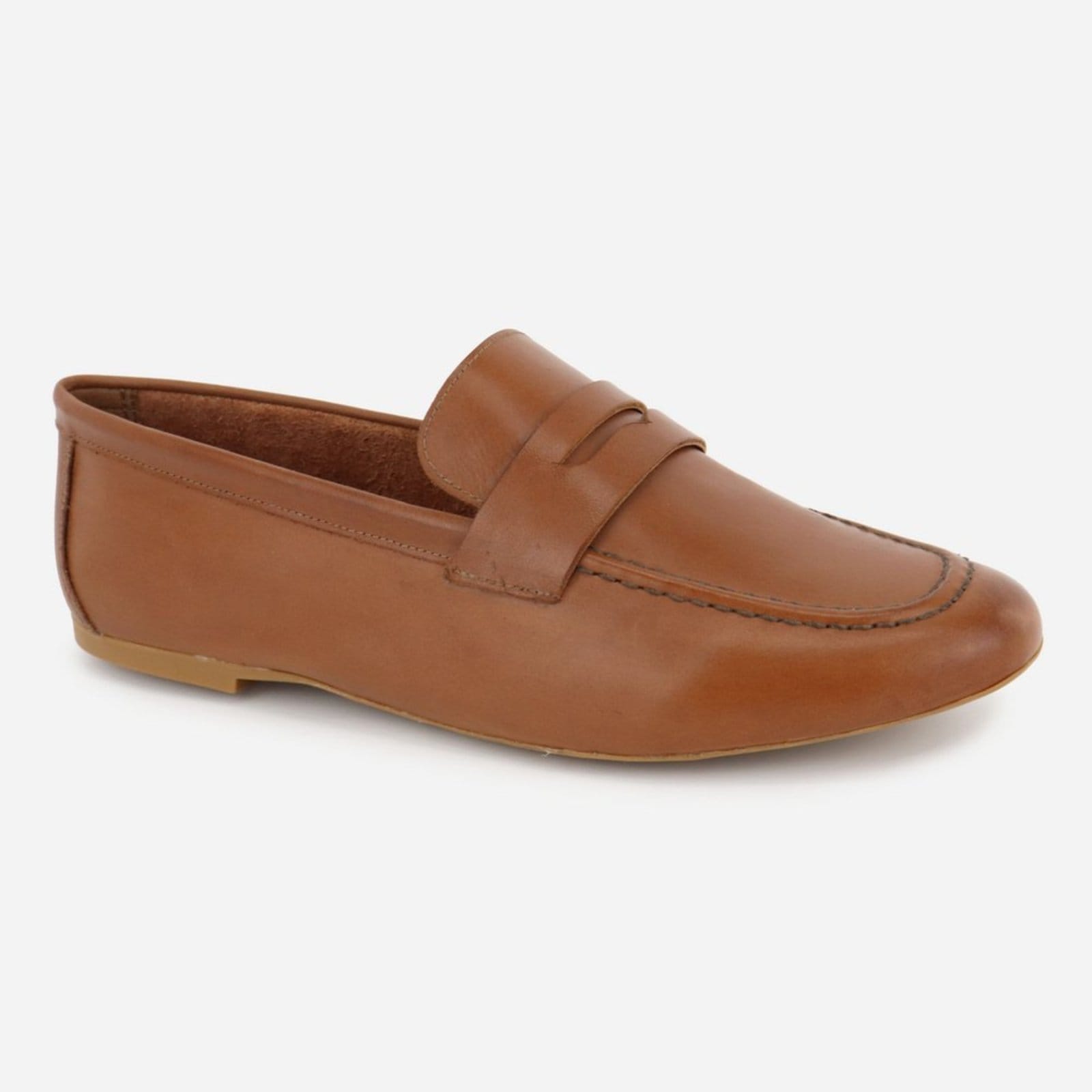 Vista 2 Loafer Casual Feminino Maria Paula Couro MARIA PAULA caramelo
