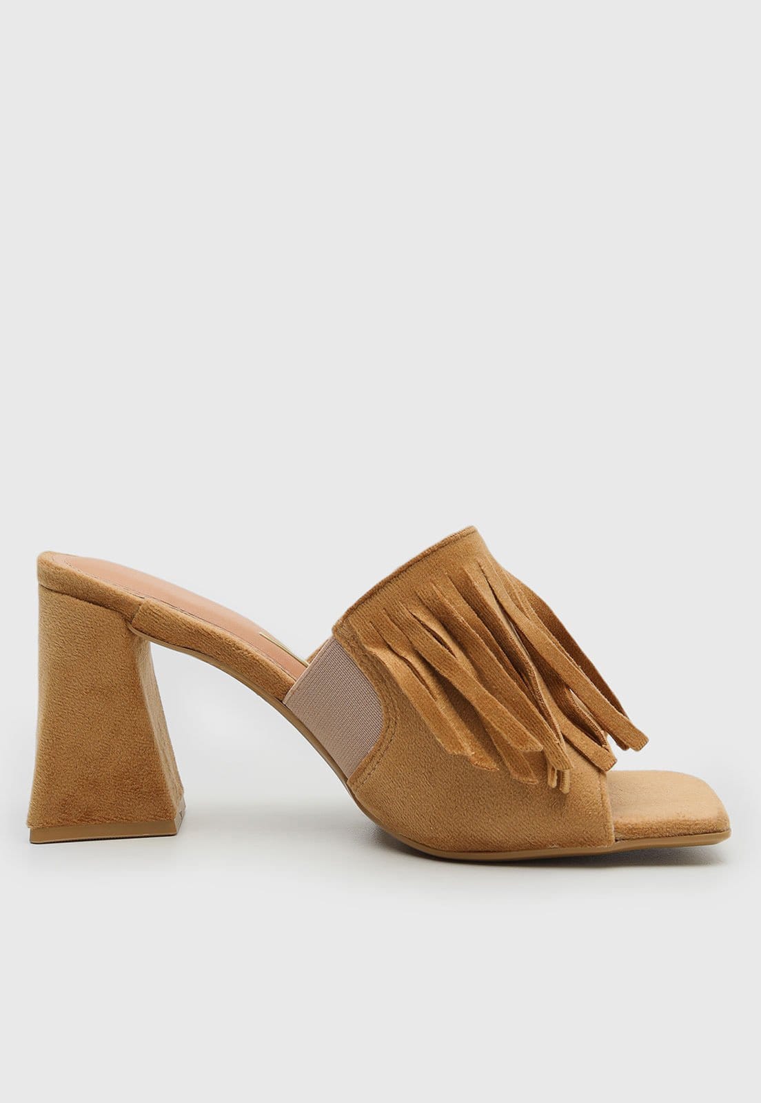 Vista 2 Sandália Feminina Vizzano Franjas Salto Bloco VIZZANO caramelo