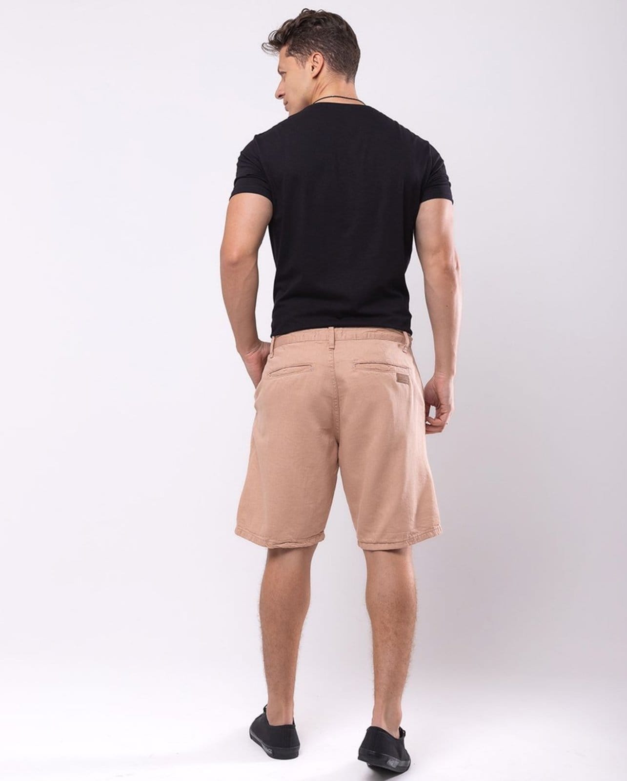 Vista 2 Bermuda Sarja Masculina Chino Básica 24184 Consciência nude