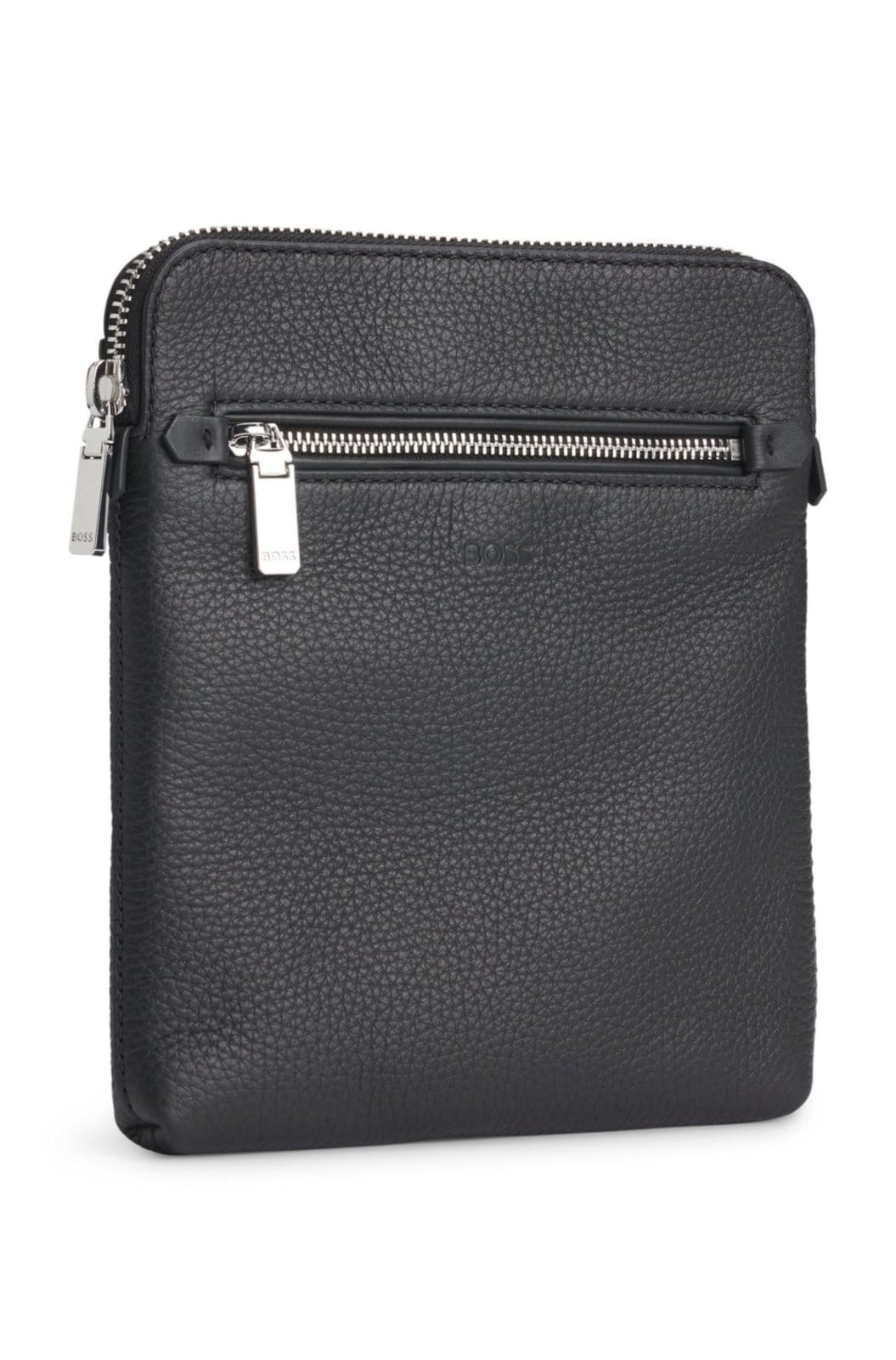 Vista 2 Pochete Em Pele Italiana Com Granulação E Logo Em Relevo Boss preto