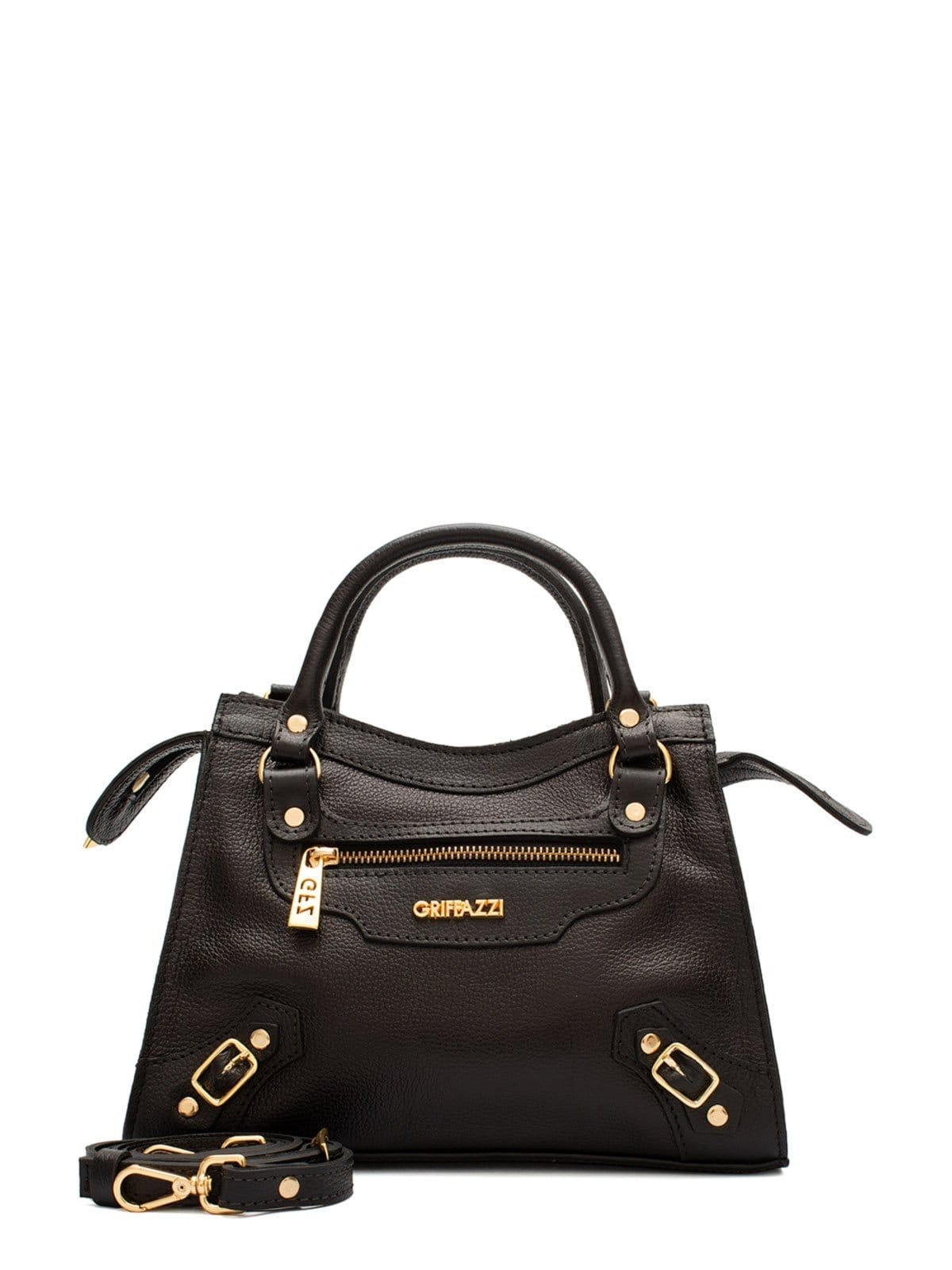 Bolsa de Couro Transversal Griffazzi Preta