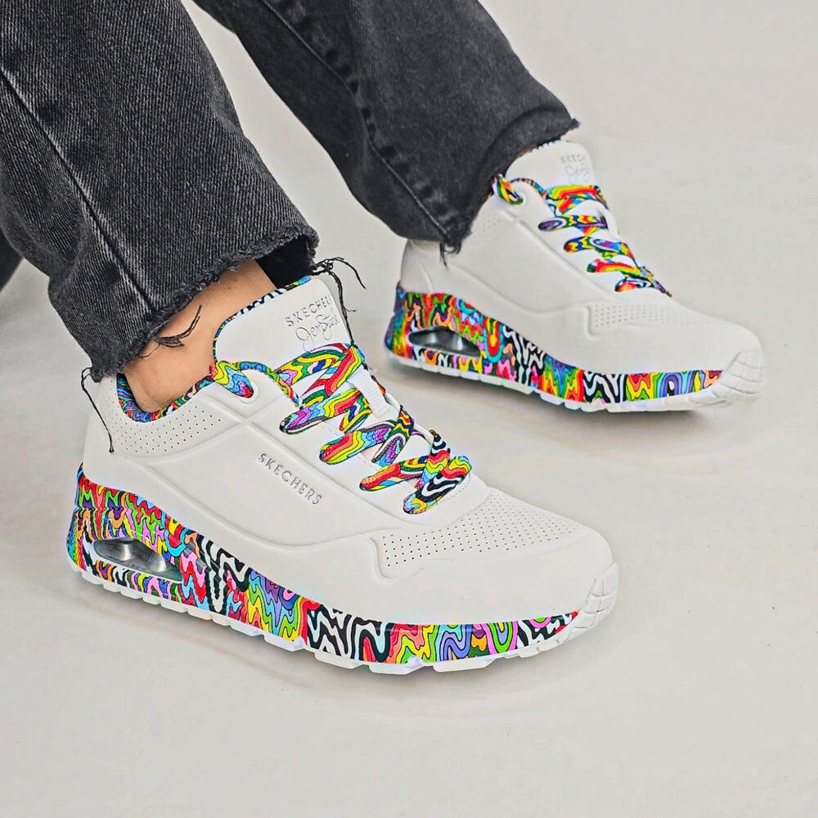 Vista 2 Tênis Feminino Uno Mini Drip Skechers 177959 5677959 Skechers branco