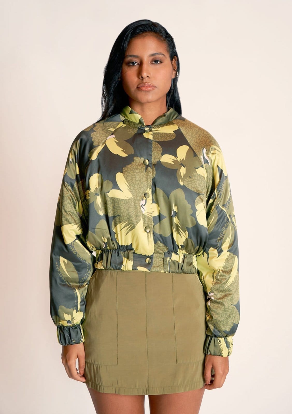 Vista 2 Jaqueta Zinco Bomber Dupla Face Zinco verde