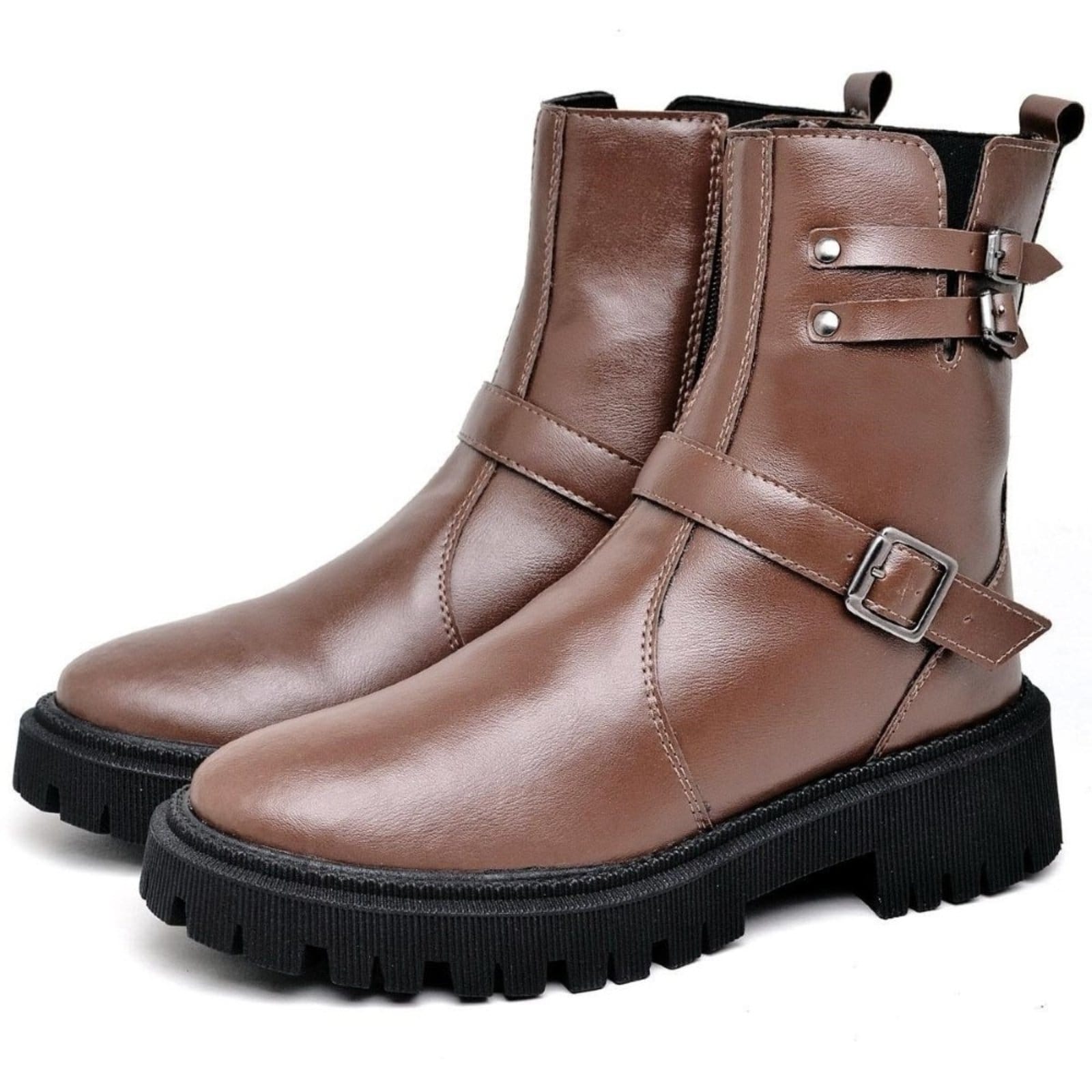 Vista principal Bota Coturno Feminina Tratorada DUBUY 1202FG DUBUY marrom