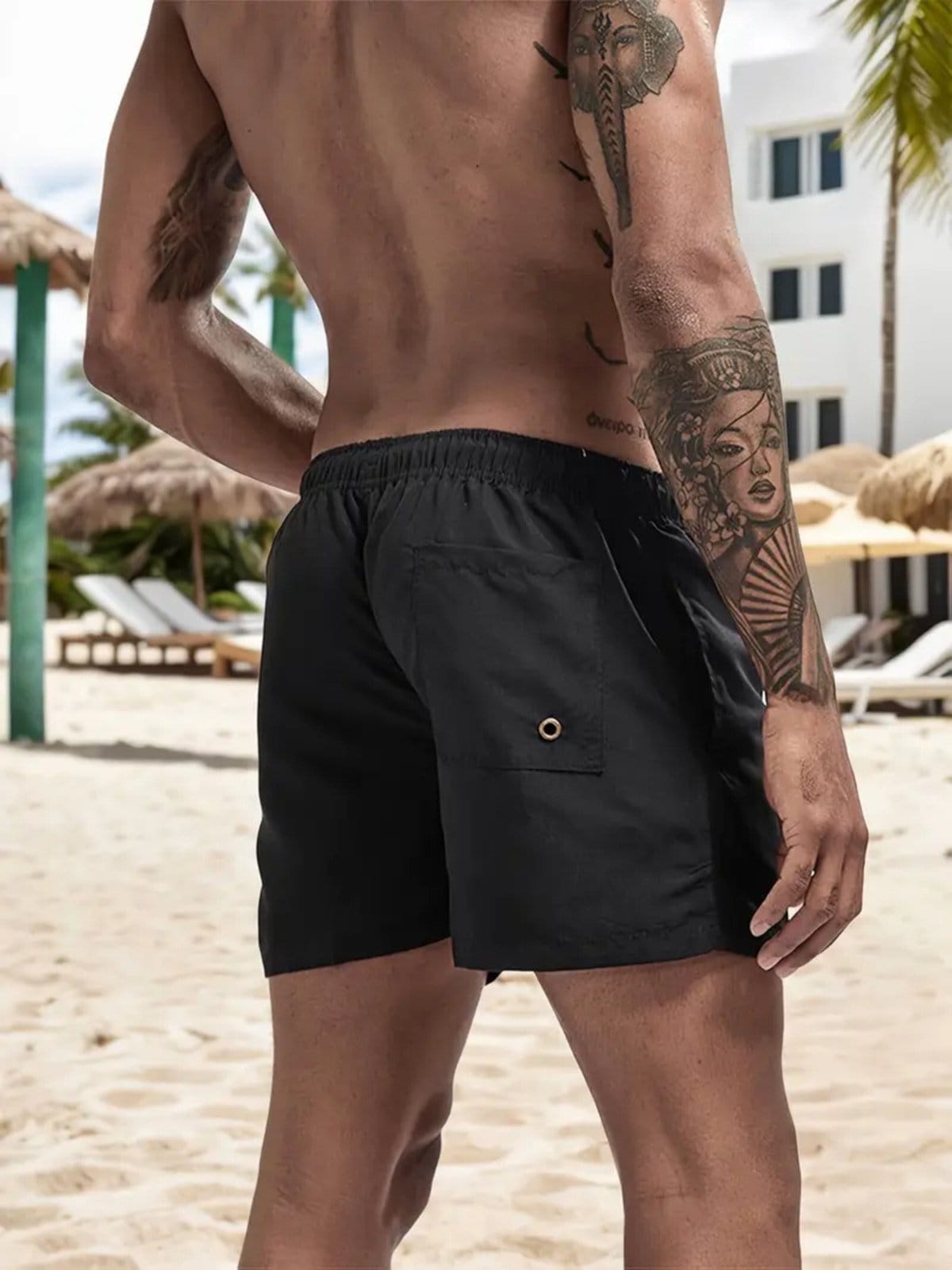 Vista 2 Short Masculino Califórnia 32 Safira Moda Tactel Safira Moda preto