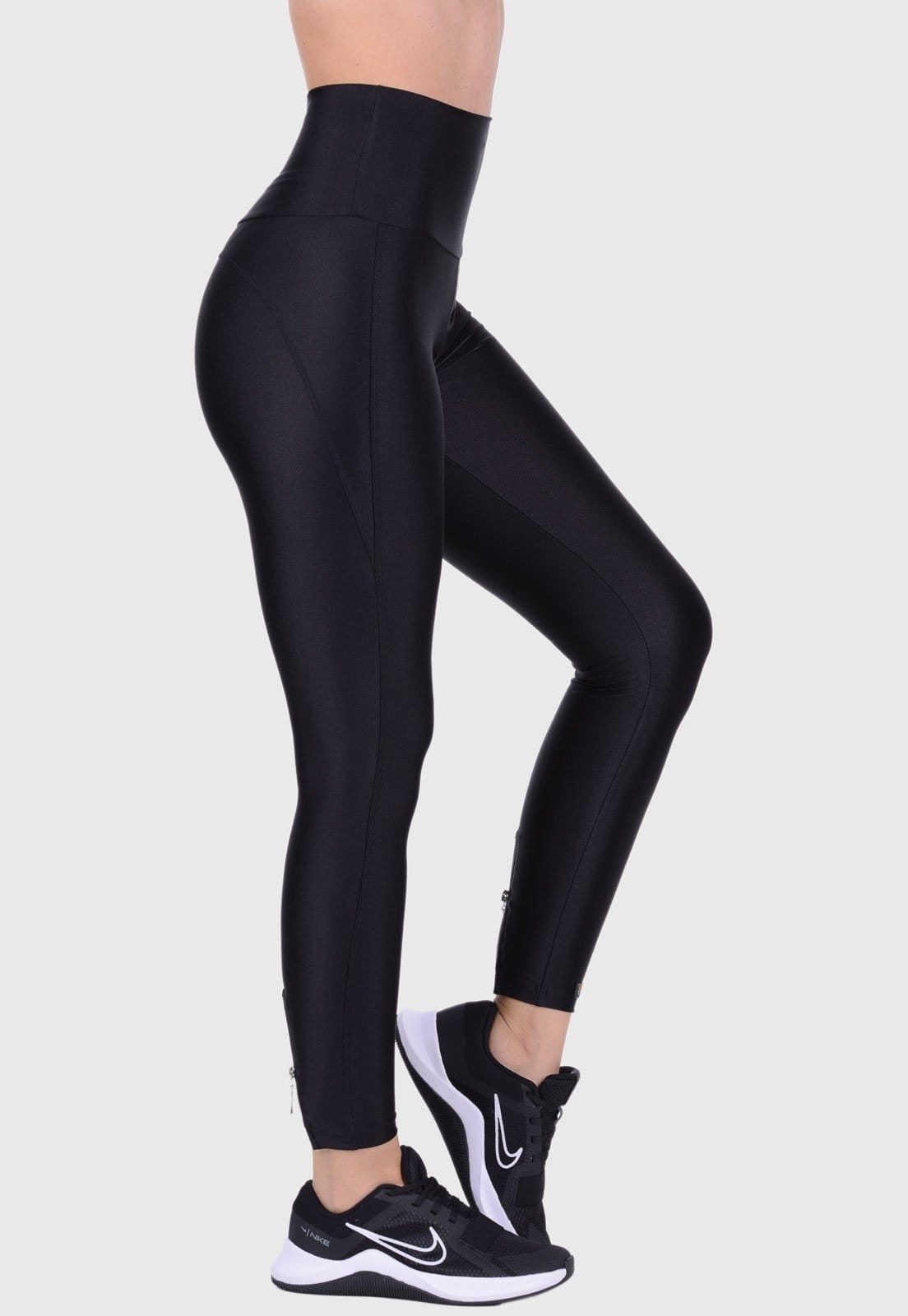 Vista principal Calça Legging Fitness Cirrê Cós Alto Summer Soul Preta Summer Soul preto