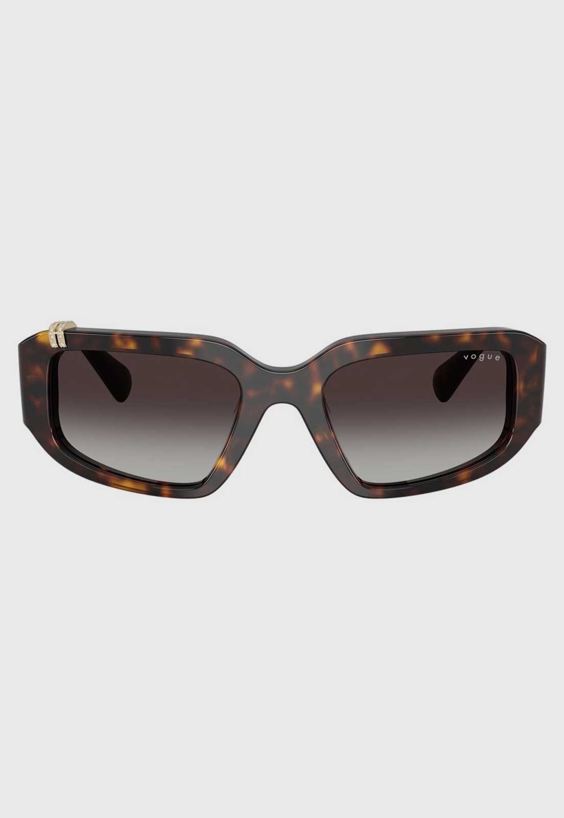 Vista 2 Óculos de Sol Feminino Vogue Geométrico Tartaruga Vogue marrom